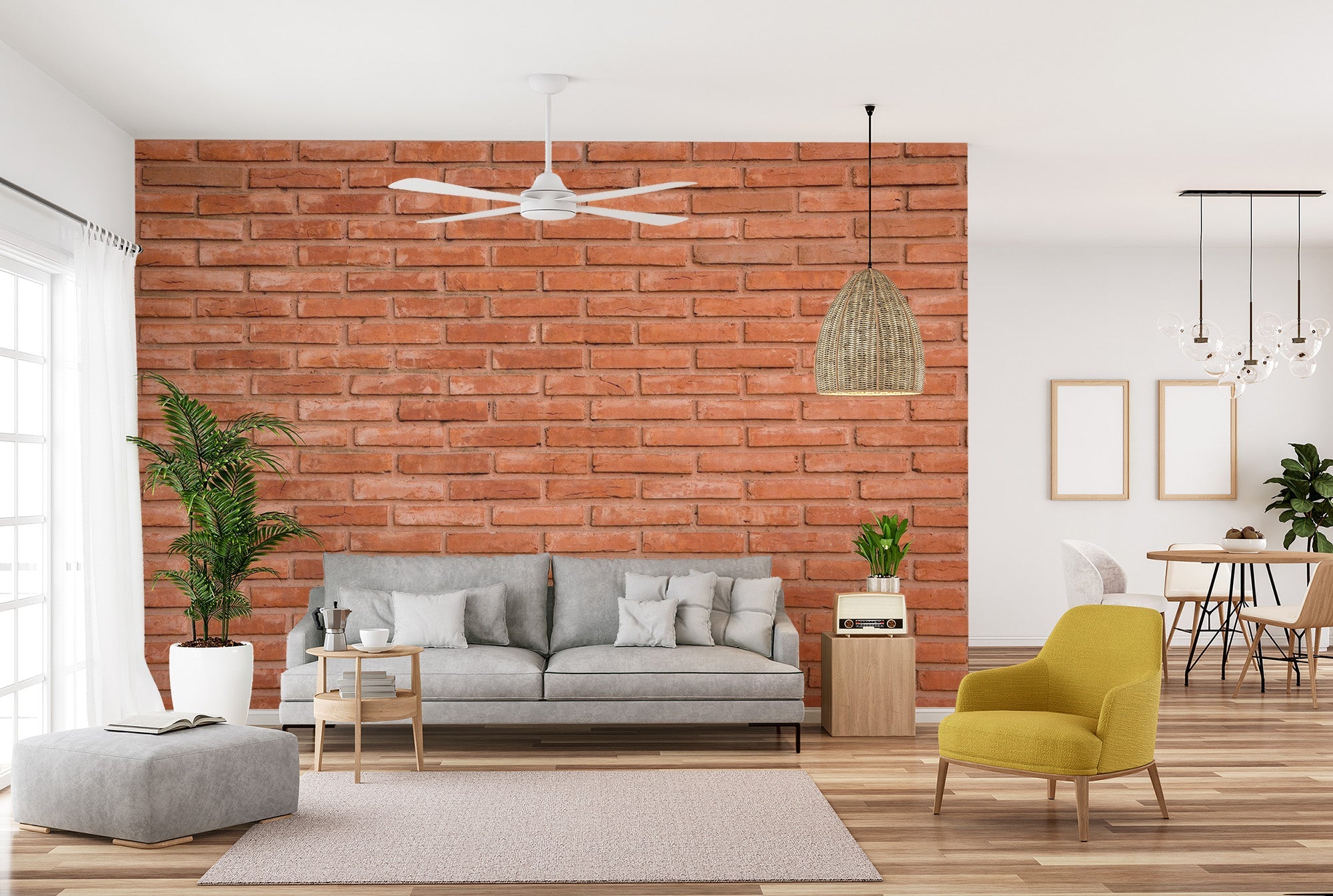 Red Bricks Wallpaper Mural - Giffywalls