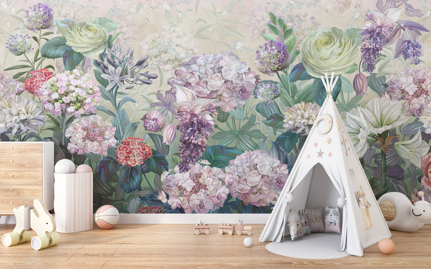 Delightful Dutch floral oasis wallpaper mural