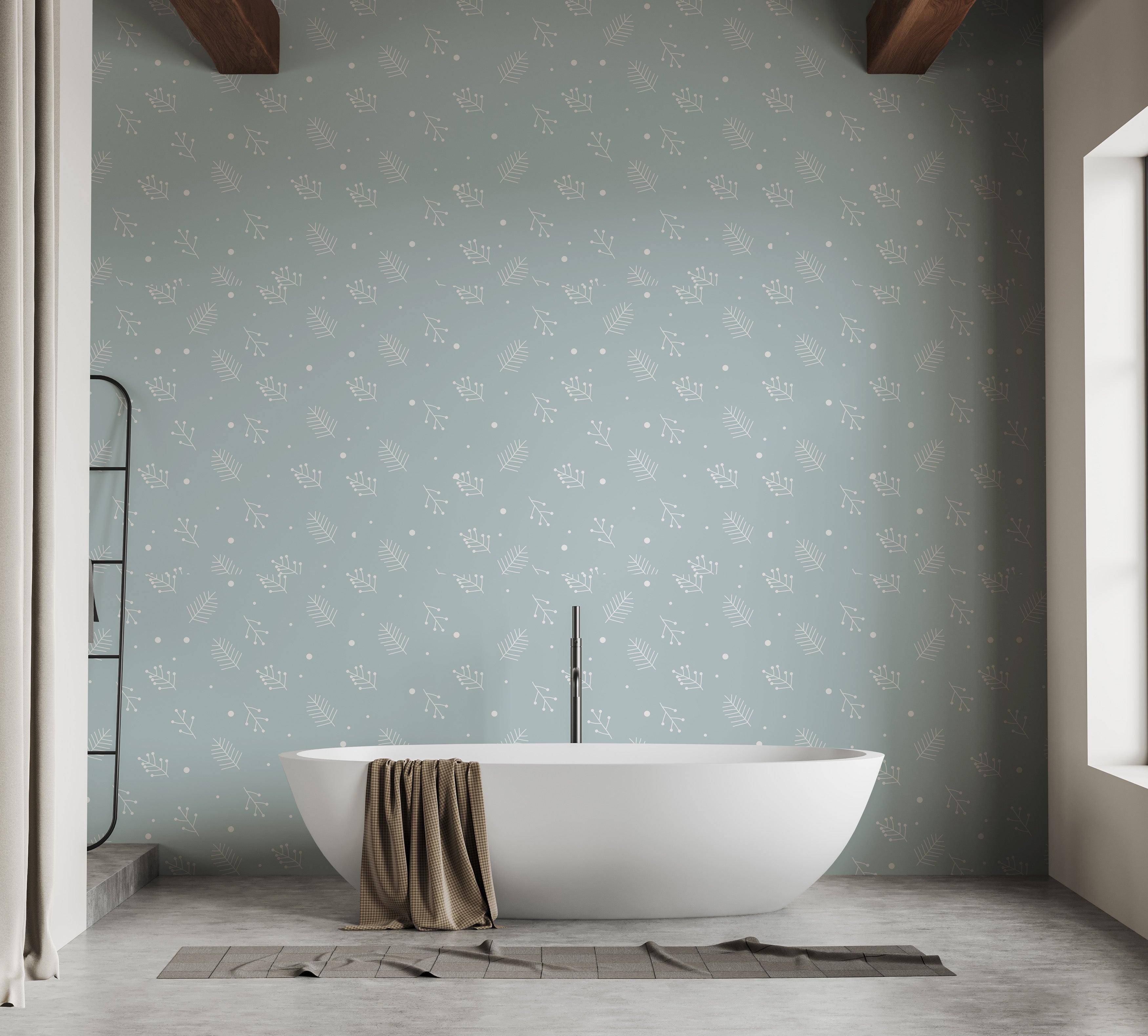 Christmas spruce wallpaper in soothing hues