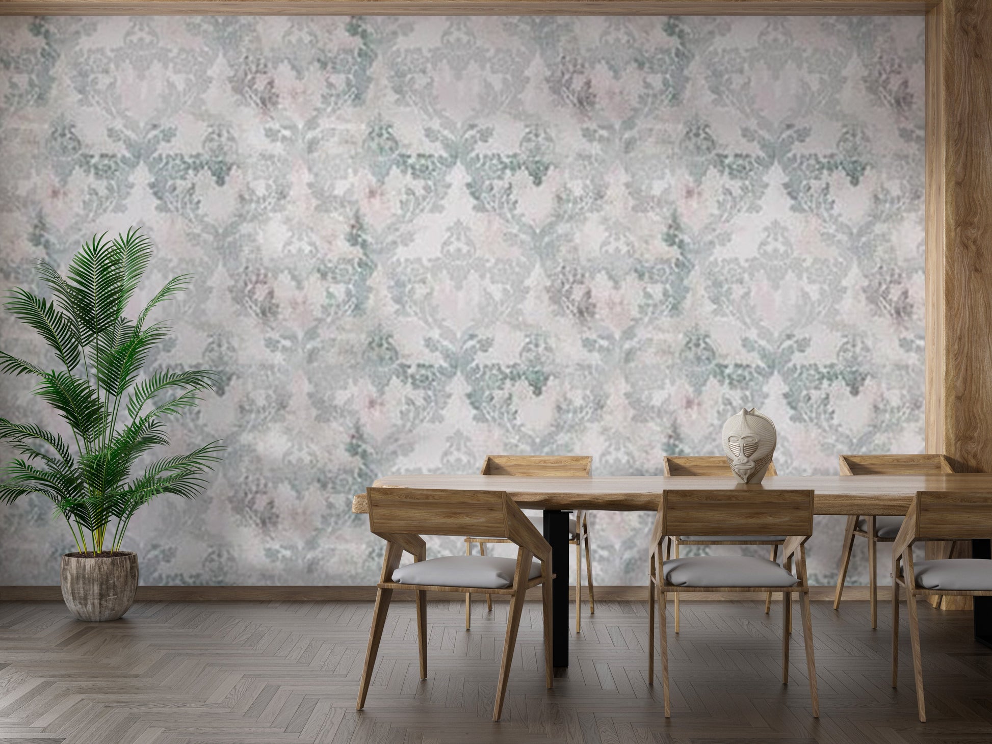 Pink damask wallpaper, perfect for any room
