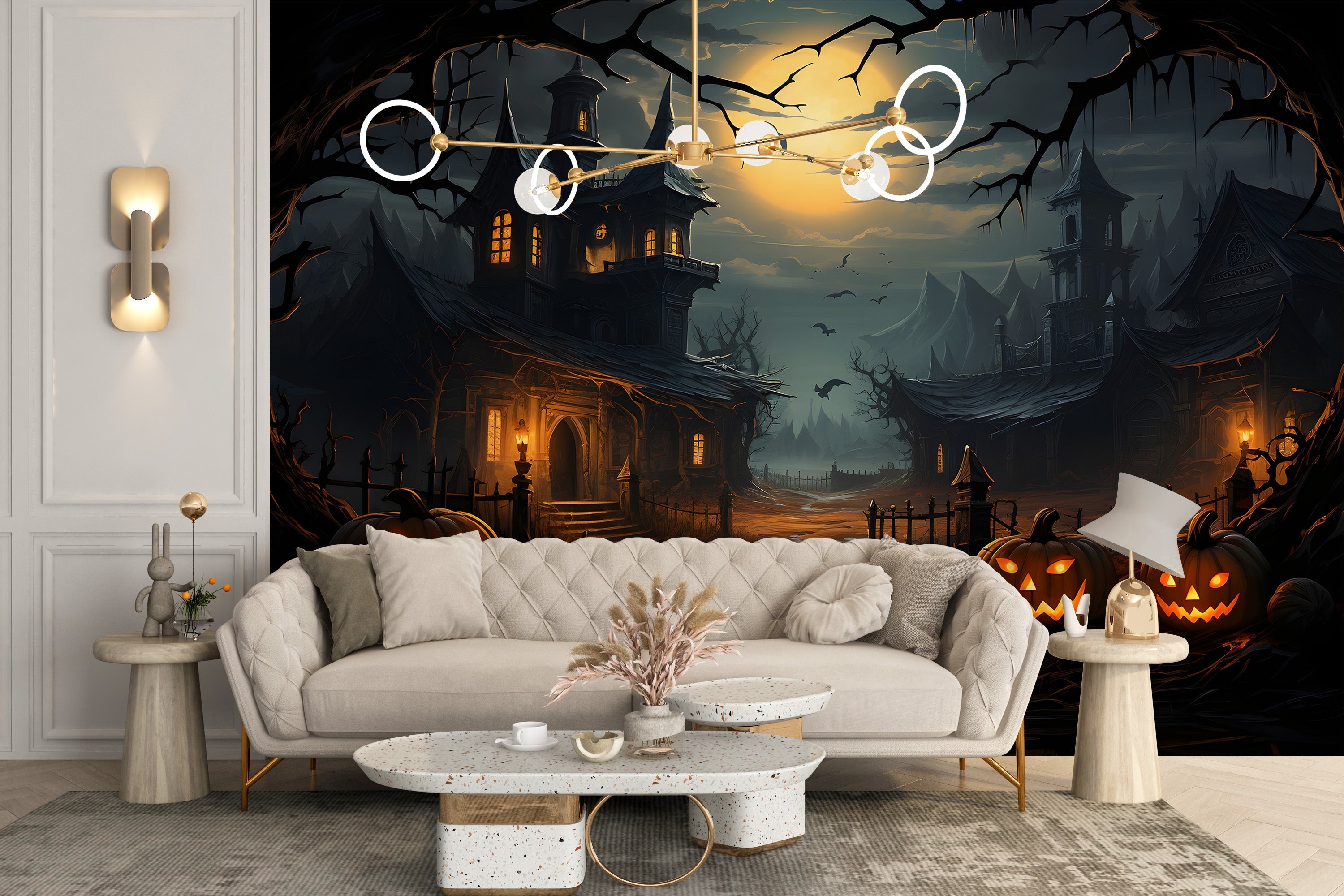 Dark Halloween wallpaper with eerie details
