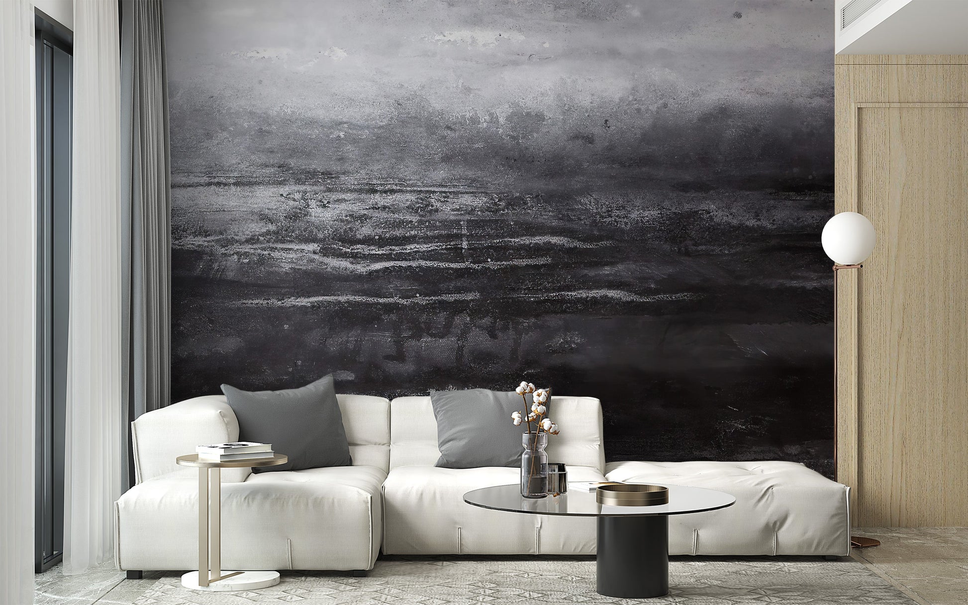 Mystic Charcoal Vistas Mural - Giffywalls