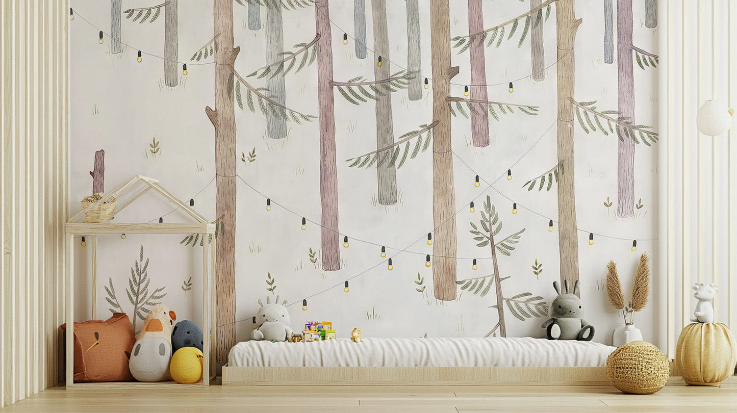 Fairy Tale Timber Glow Mural - Giffywalls