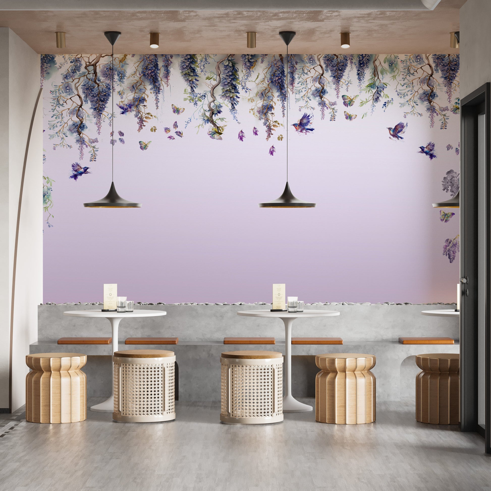 Wisteria Romance Purple Wallpaper Murals - Giffywalls