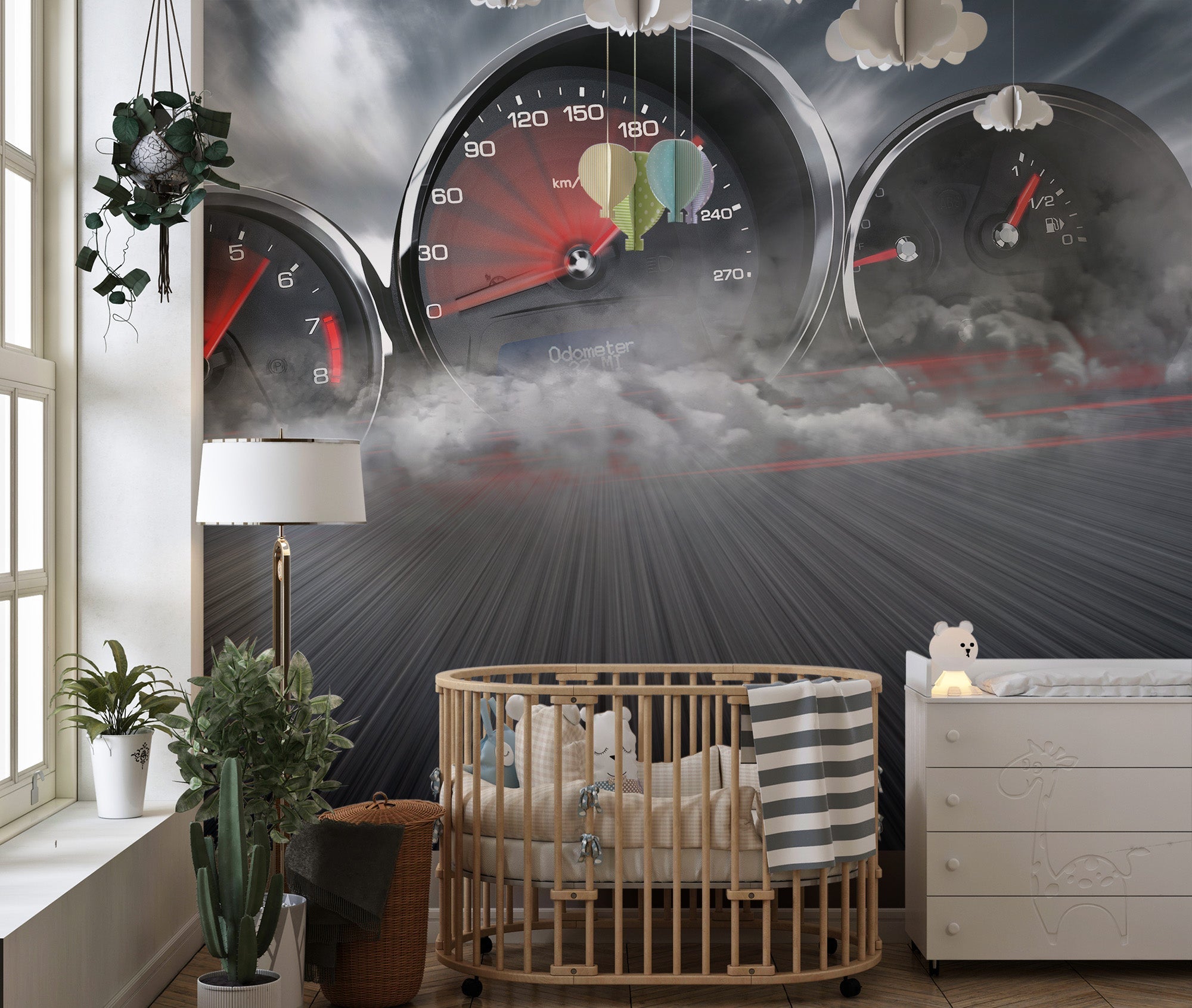 Racing dashboard wallpaper mural decor
