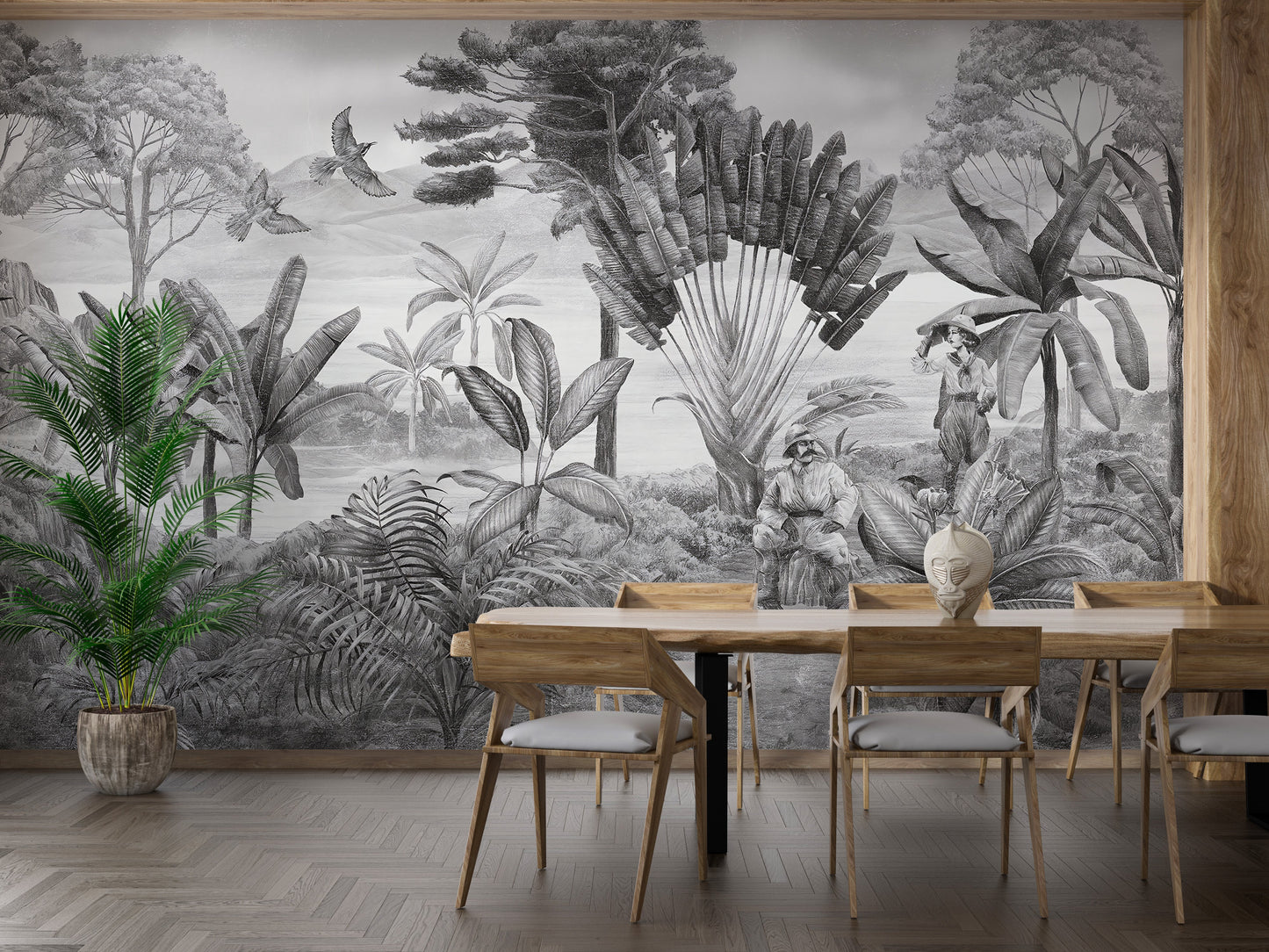 Black and white scenery wallpaper mural - Giffywalls