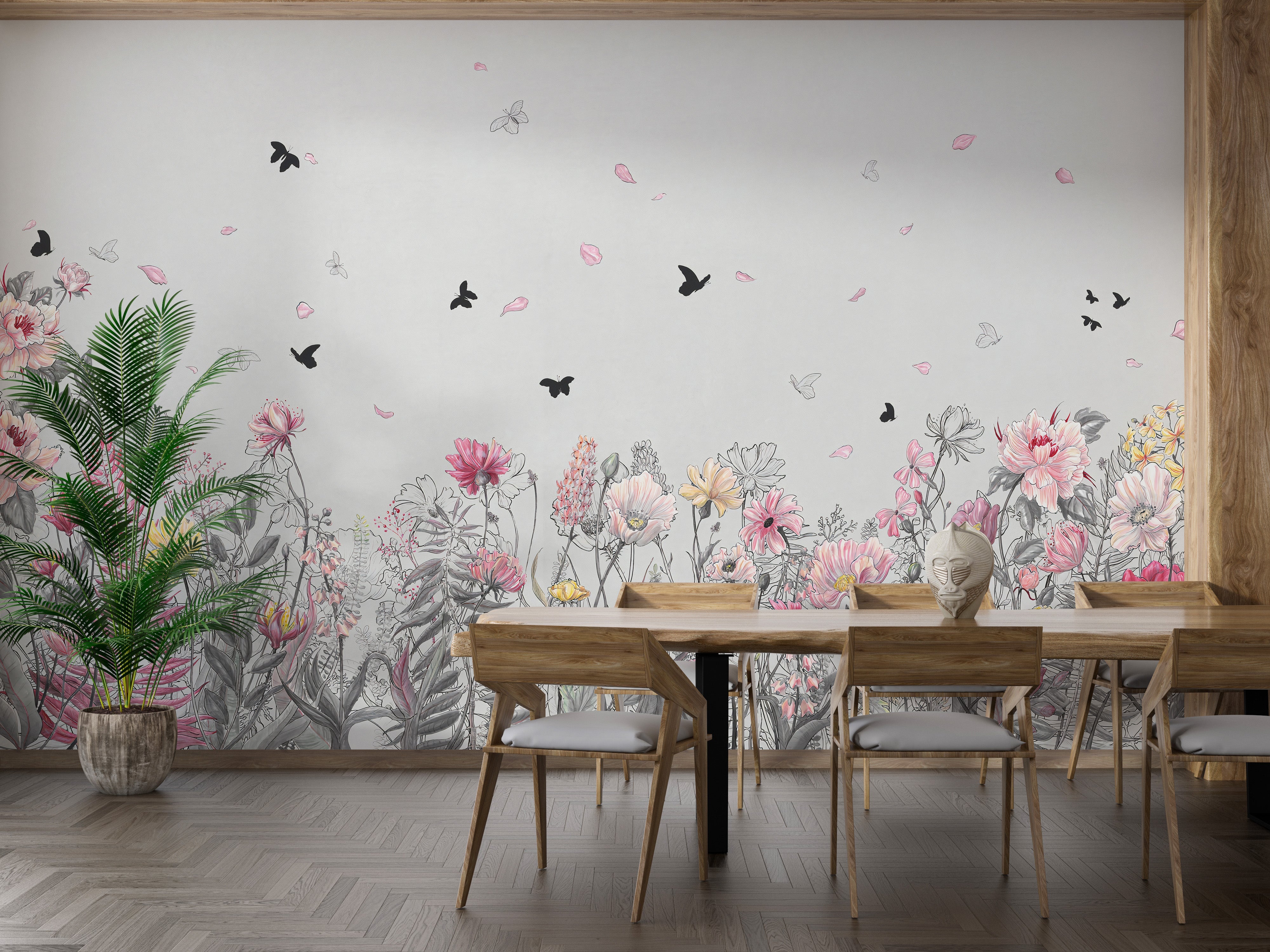 Serene Floral Orchard Wallpaper Murals - Giffywalls