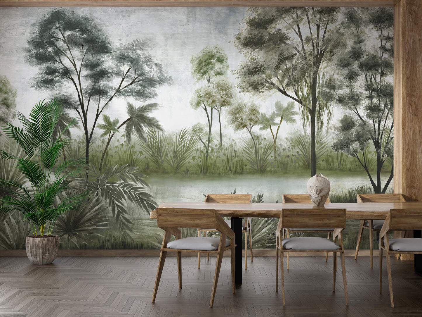 Deep Shady Forest Wallpaper Mural - Giffywalls