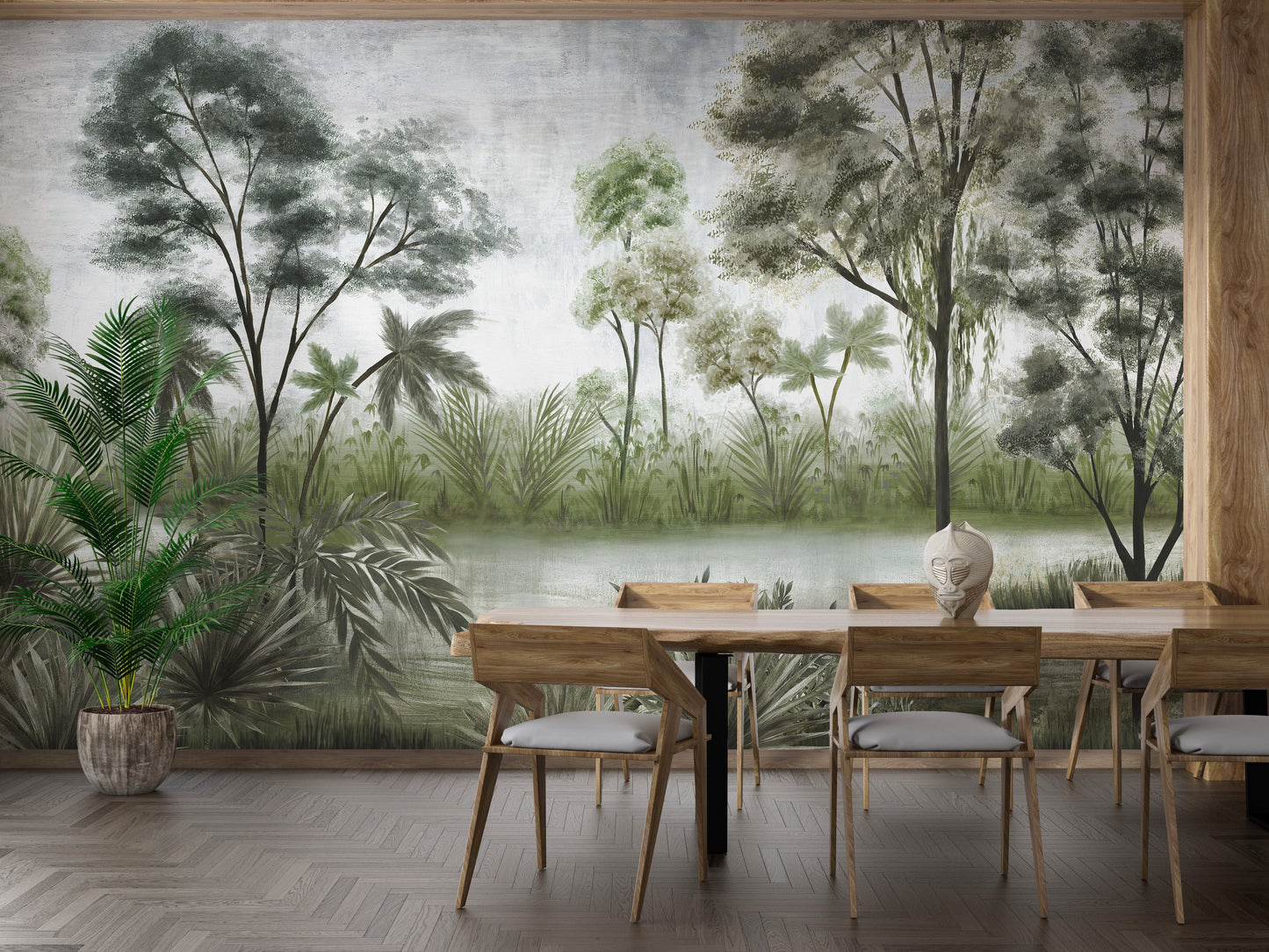 Mystic Forest Dining Room Wallpaper Mural - Giffywalls