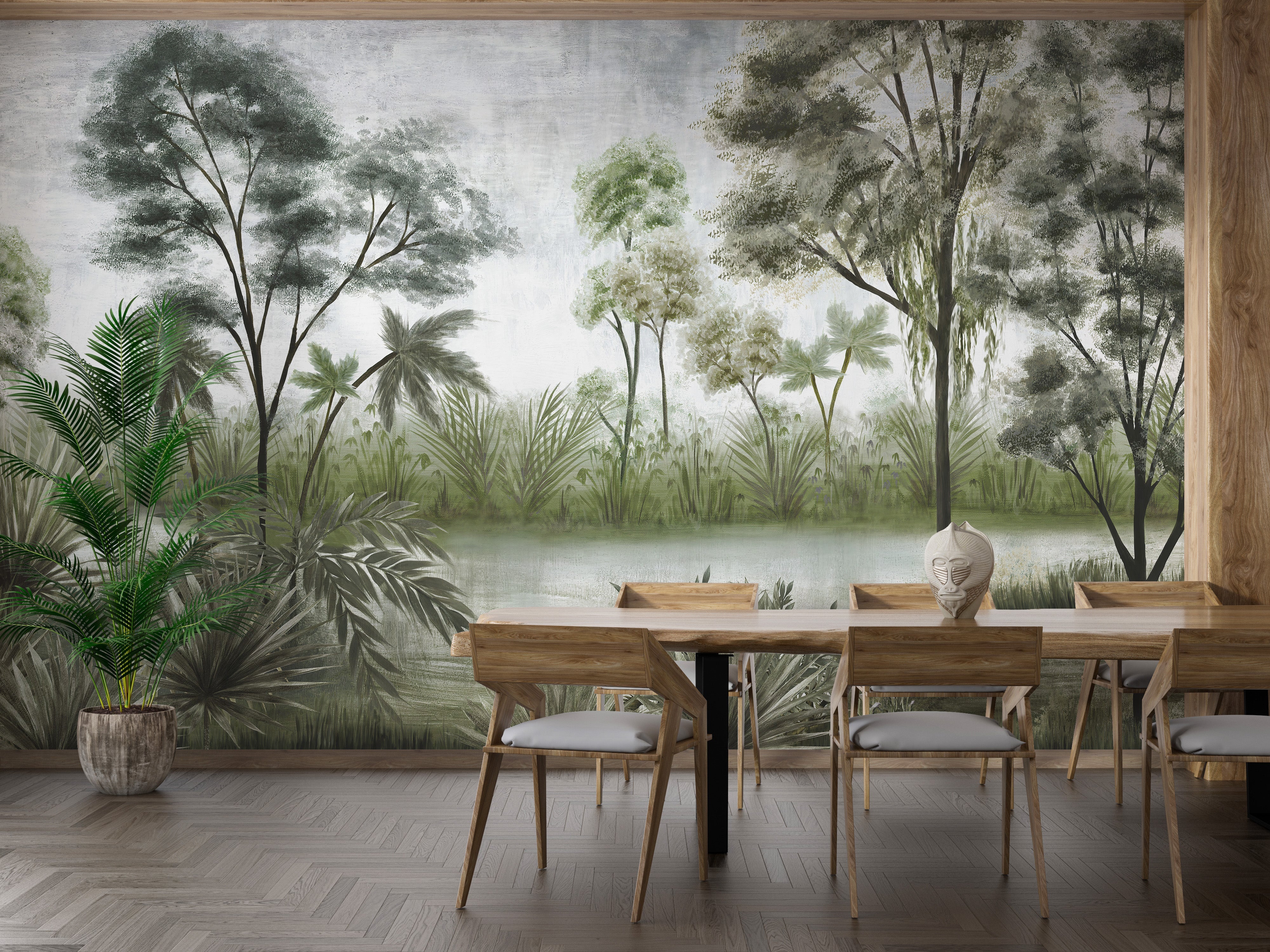 Mystic Forest Dining Room Wallpaper Mural - Giffywalls