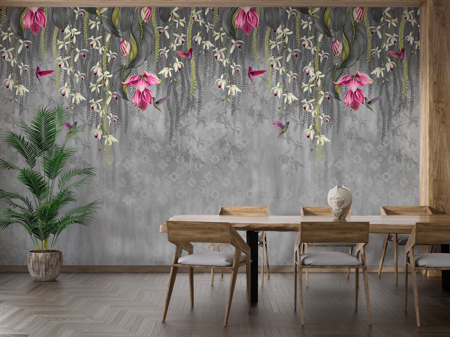 Pink Blooming Flowers Design Wallpaper - Giffywalls