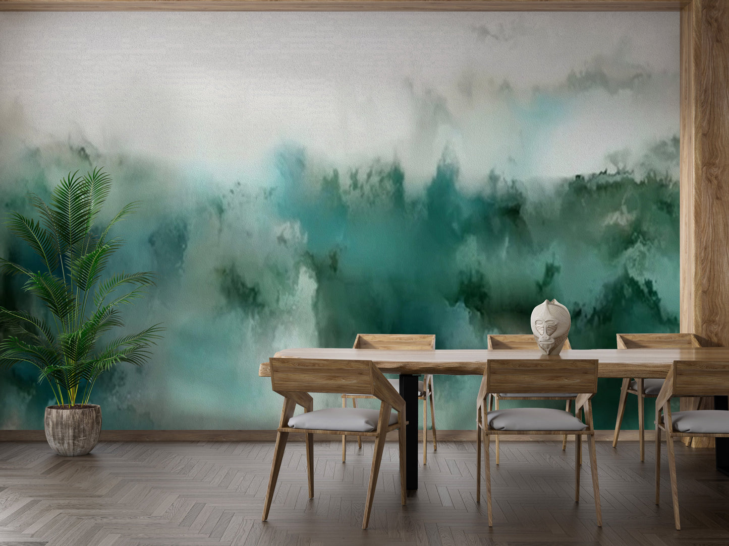 Turquoise Watercolor Wallpaper Mural - Giffywalls