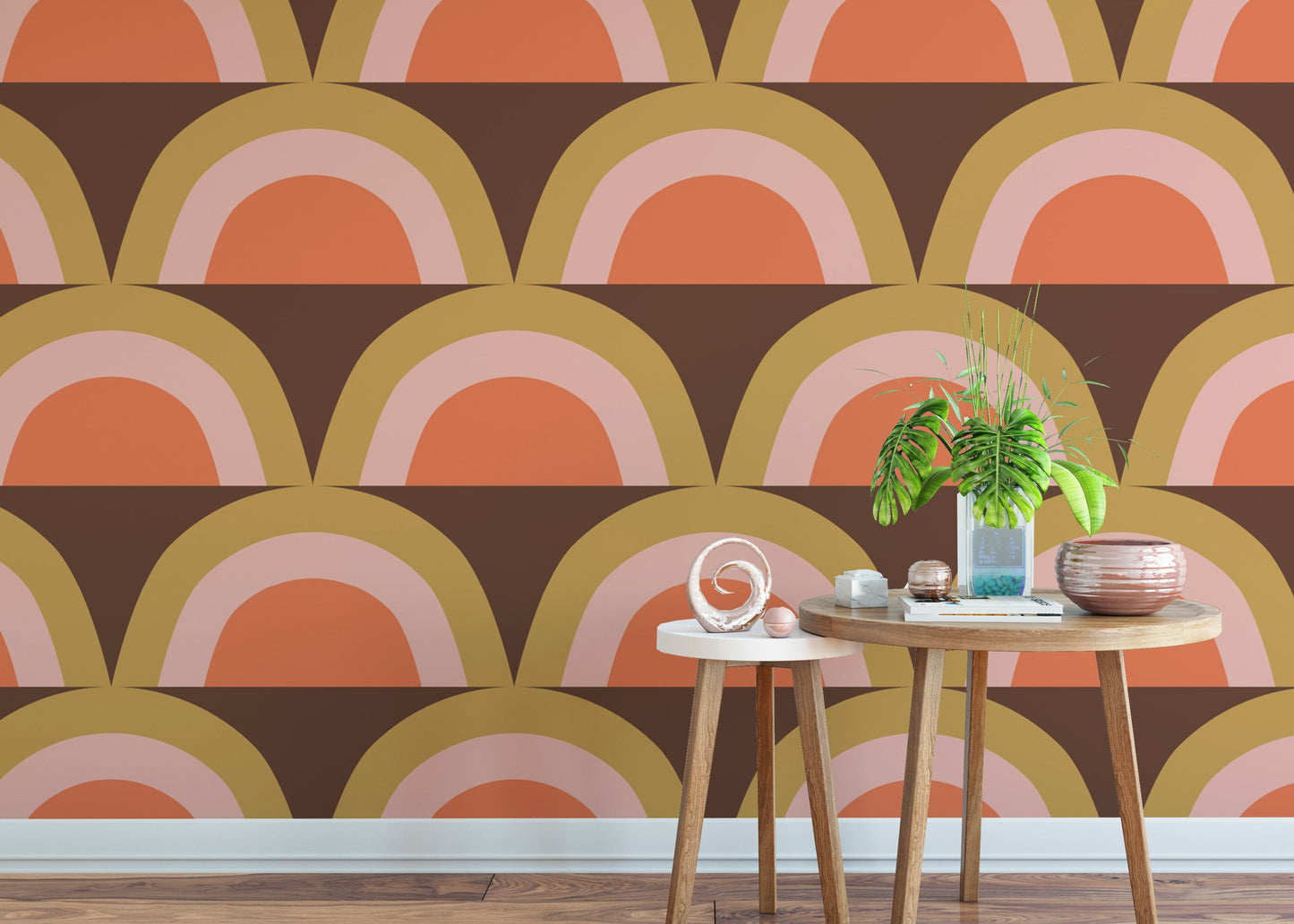 Apricity boho rainbow pattern mural
