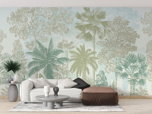 Palm tree wallpaper with tropical vibes
