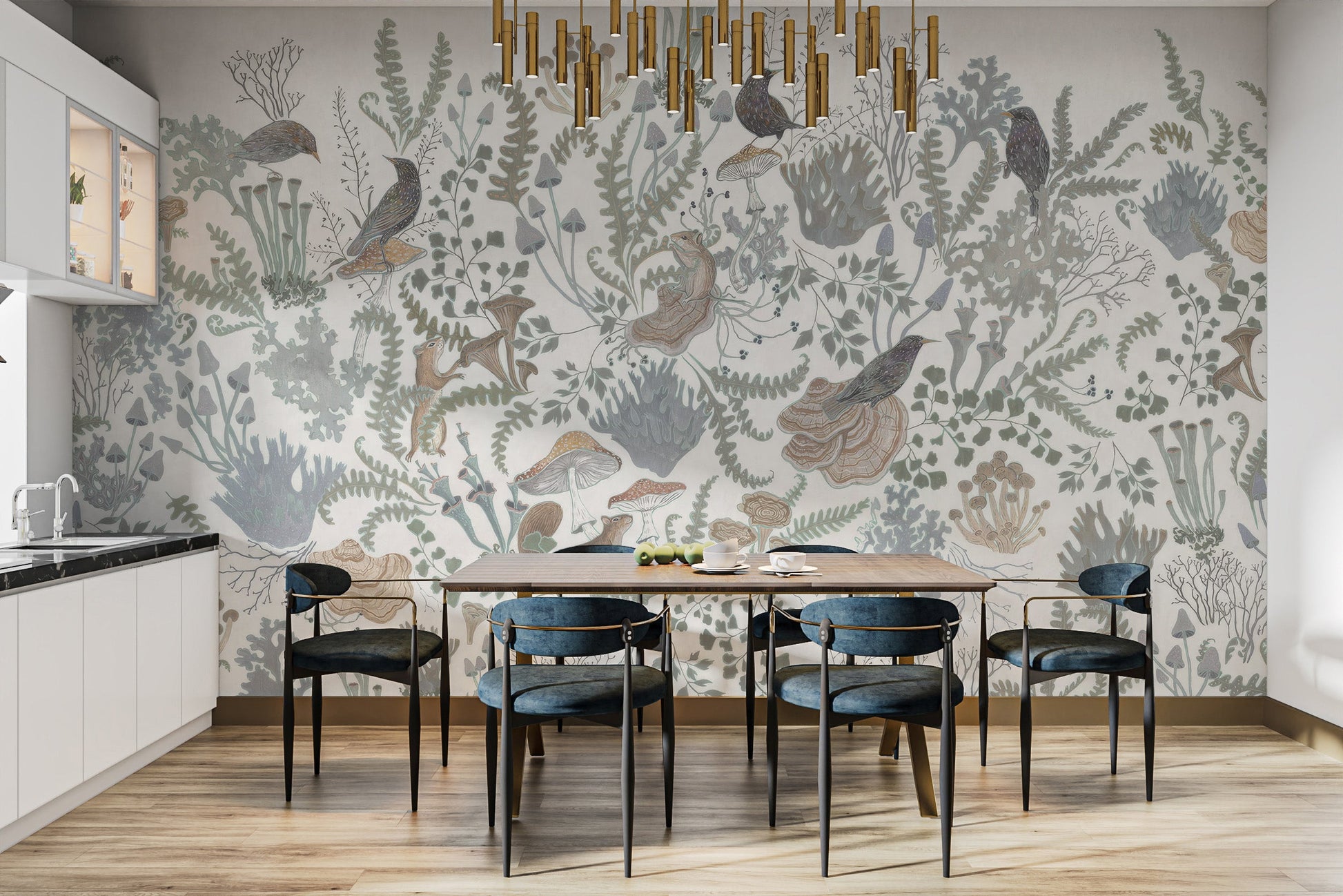 Beautiful woodland harmony mural for contemporary rooms