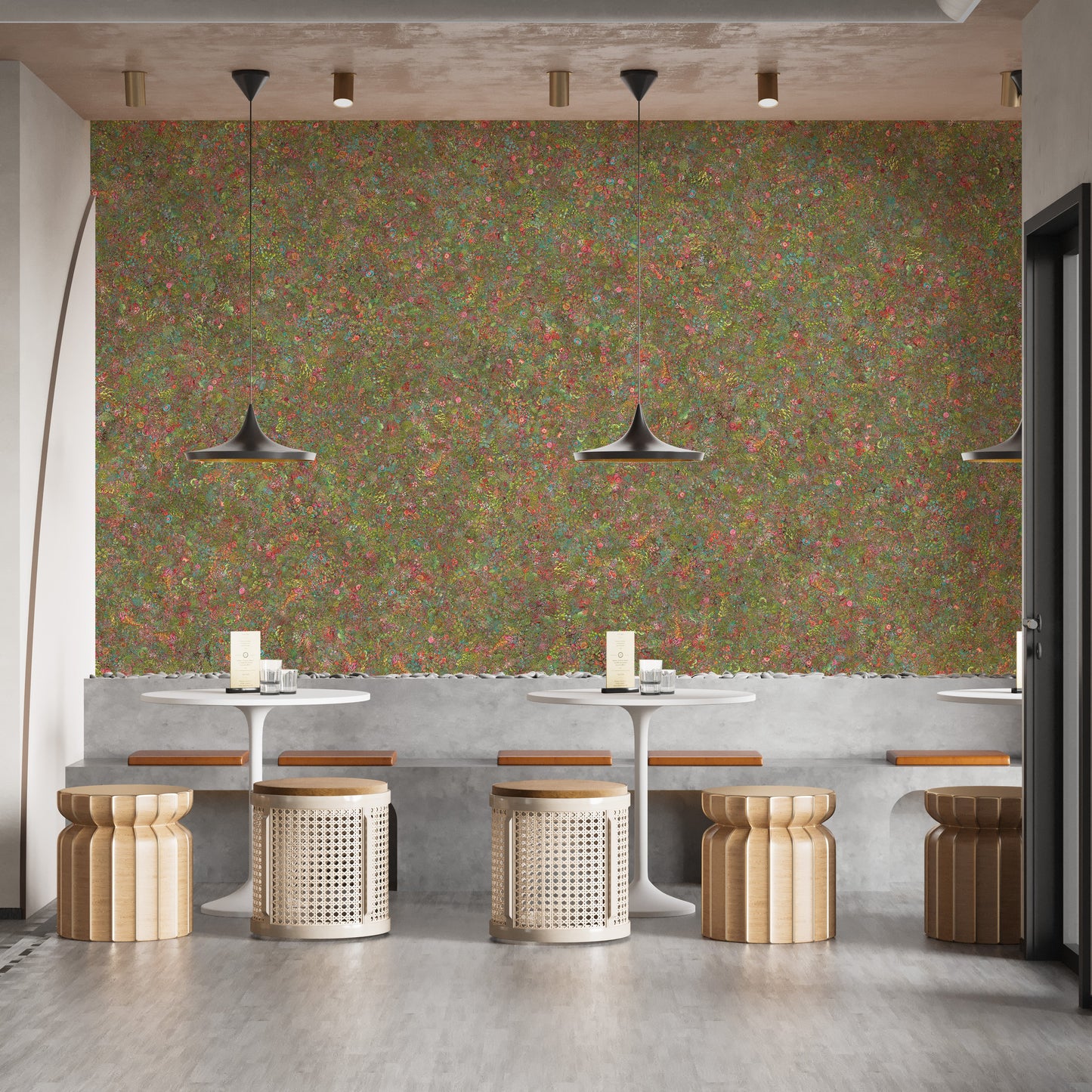 Embroidery Colorful Floral Removable Wallpaper Murals - Giffywalls