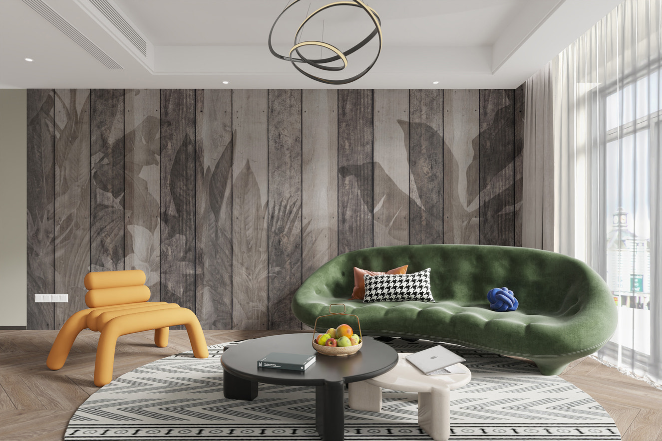 Rustic wooden wallpaper with natural grain
