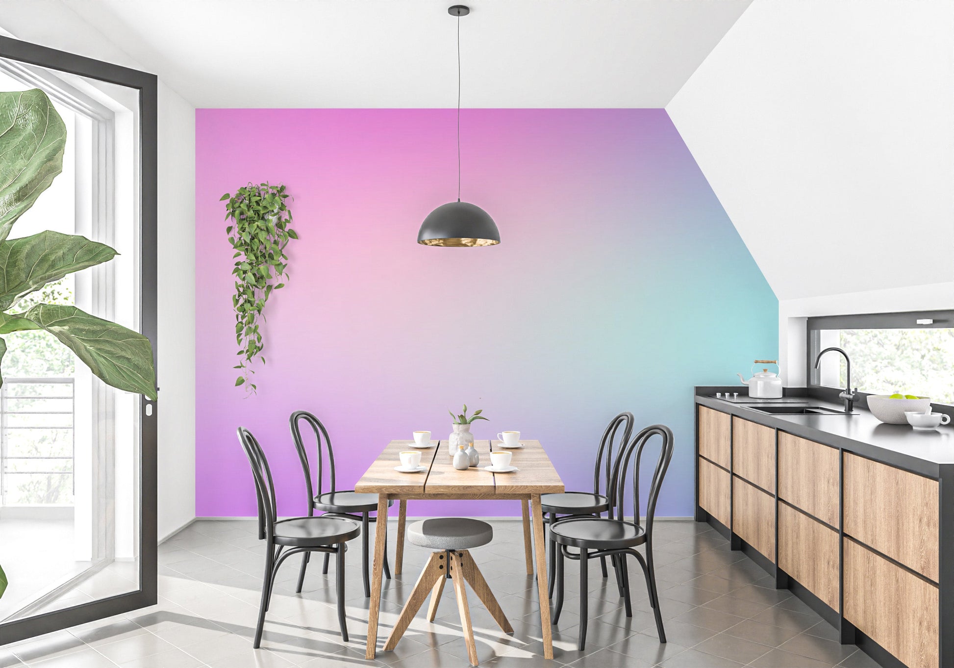 Cotton Candy Pastel Gradient Wall Mural - Giffywalls