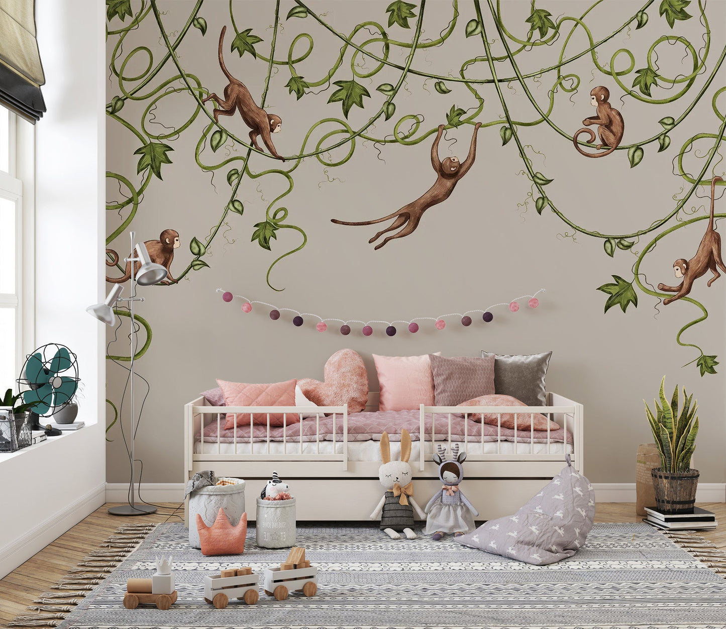 Vibrant Joyful Monkey mural sparks joy in kids' bedrooms