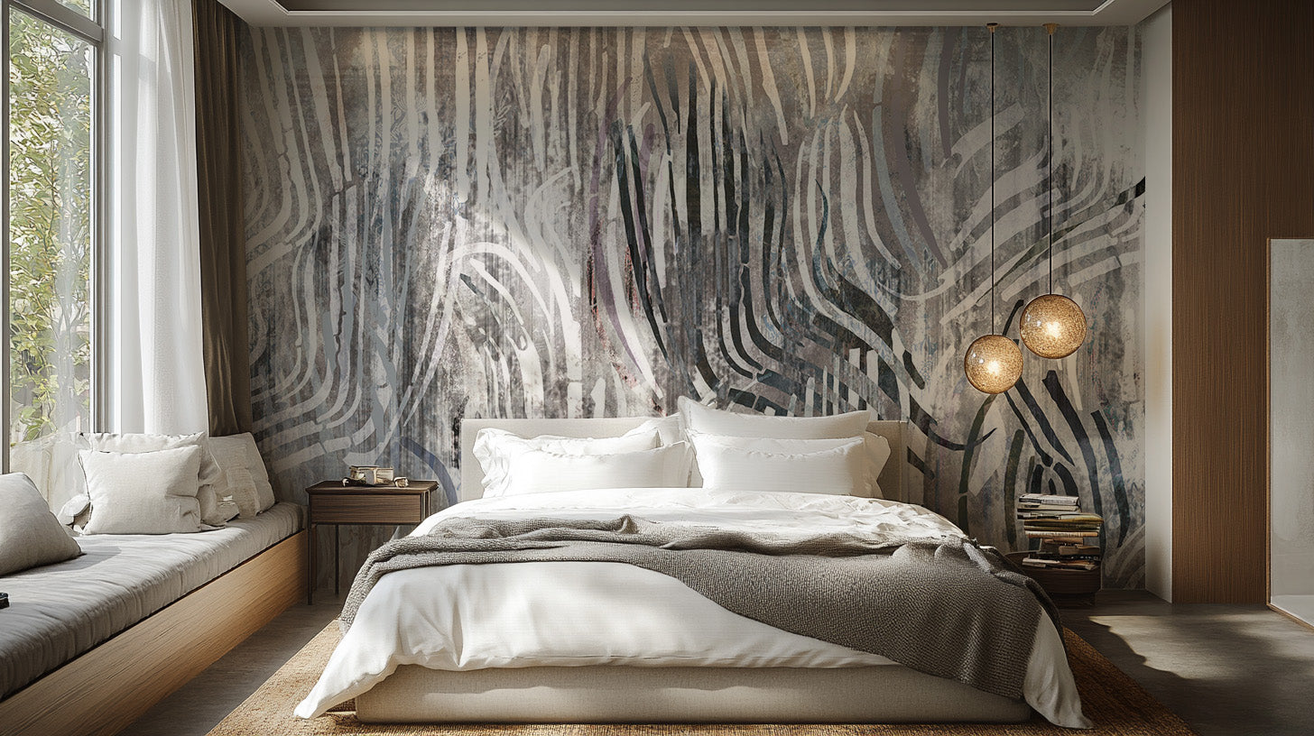 Bold abstract patterns elevate your bedroom’s style