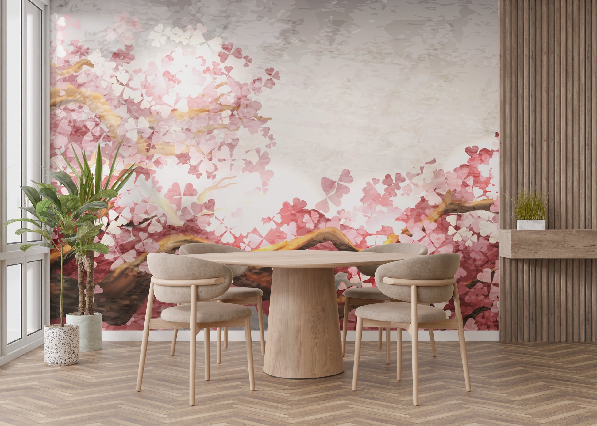 Pink Flower Sakura Branch Wallpaper Murals - Giffywalls