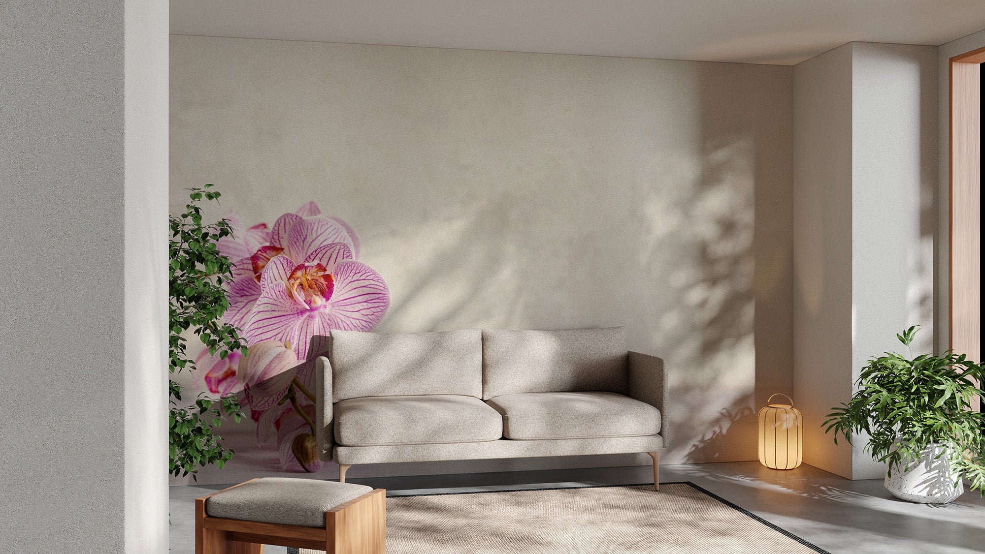 Soft orchid wallpaper for calming spaces
