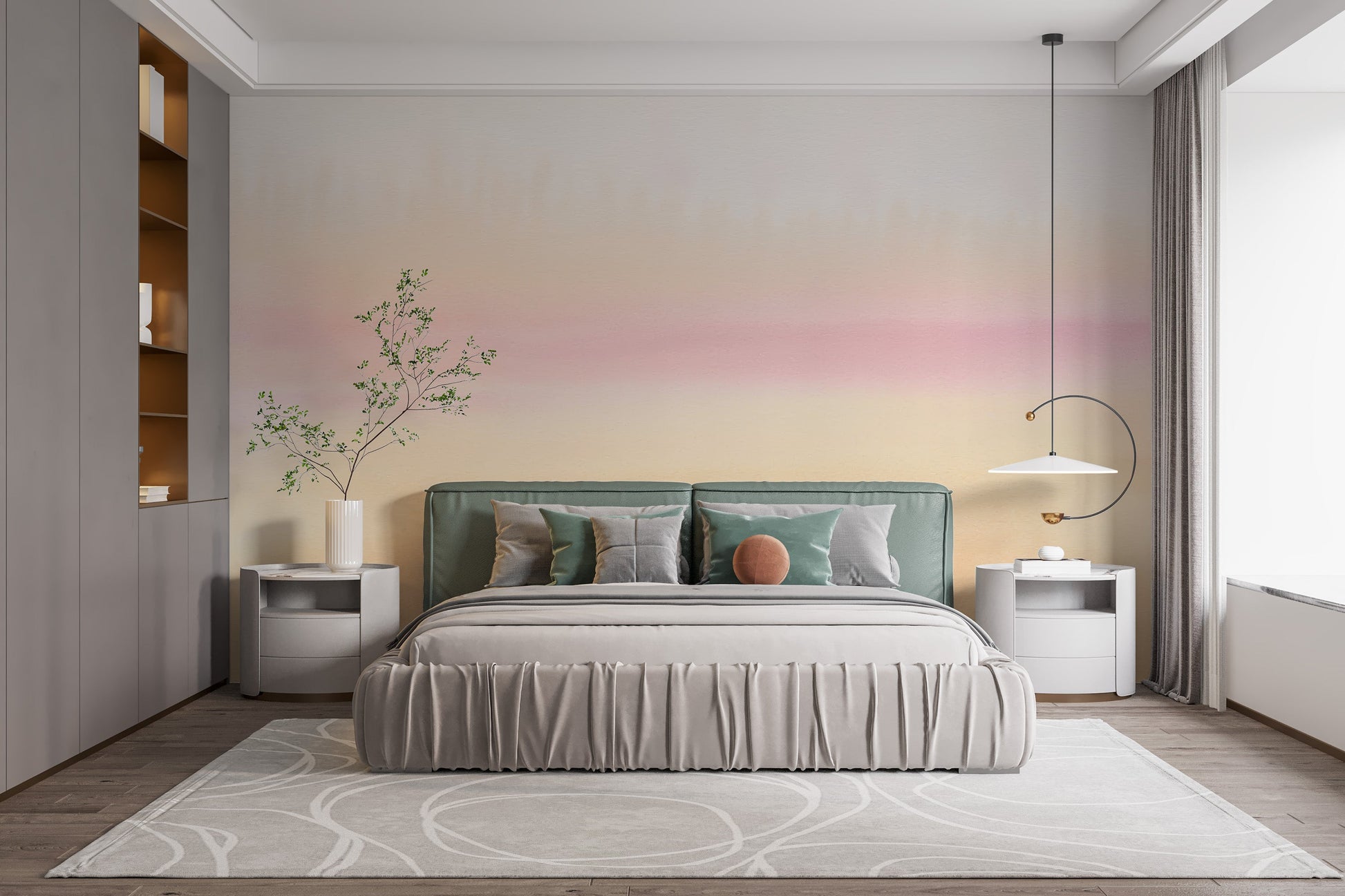 Sunset Watercolor Ombre Wallpaper Mural - Giffywalls