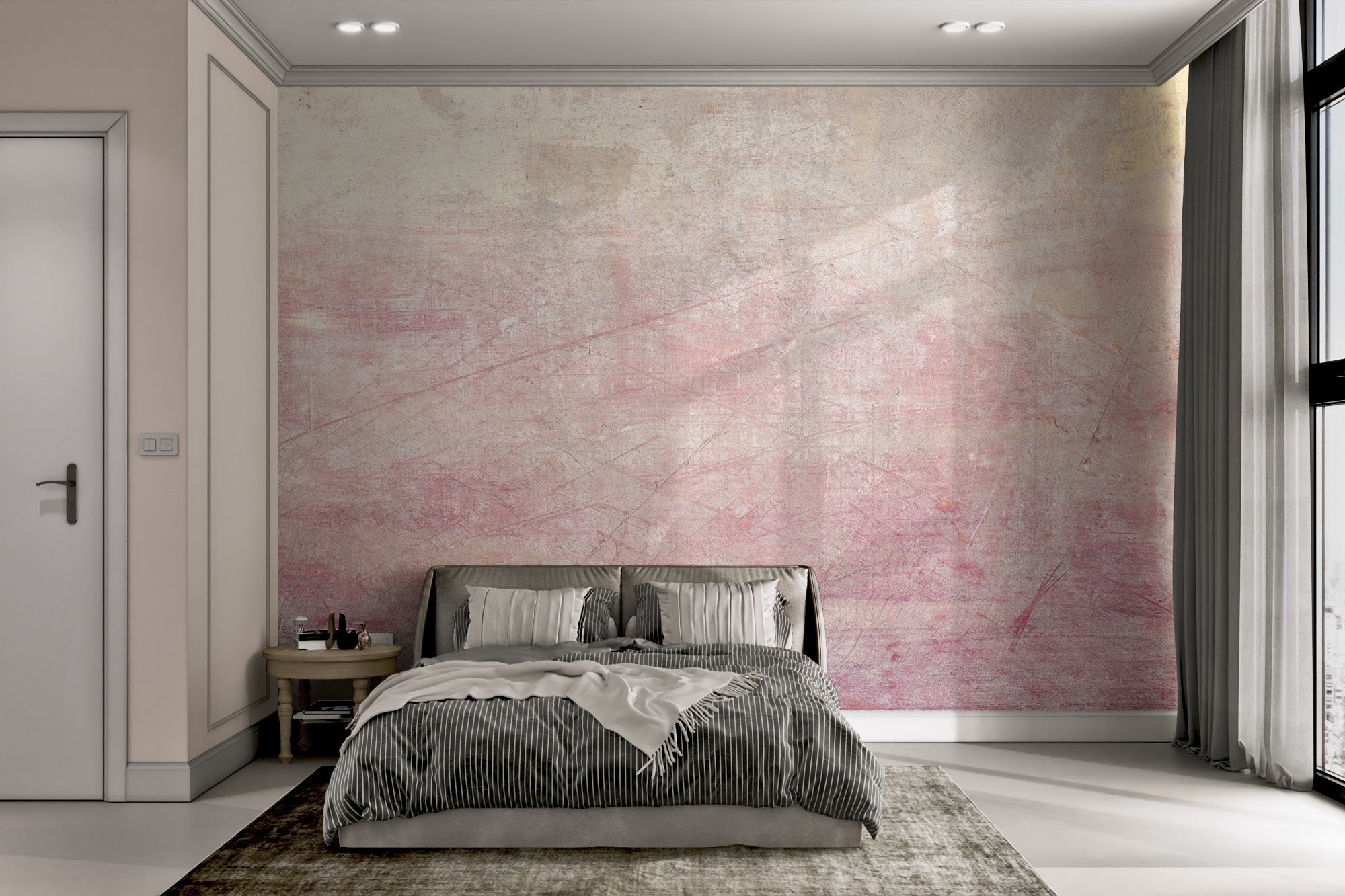 Blush Serenity Textured Wallpaper - Giffywalls