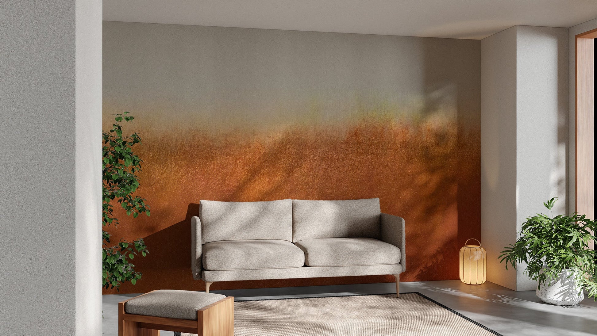 Rustic Orange Wallpaper Mural - Giffywalls