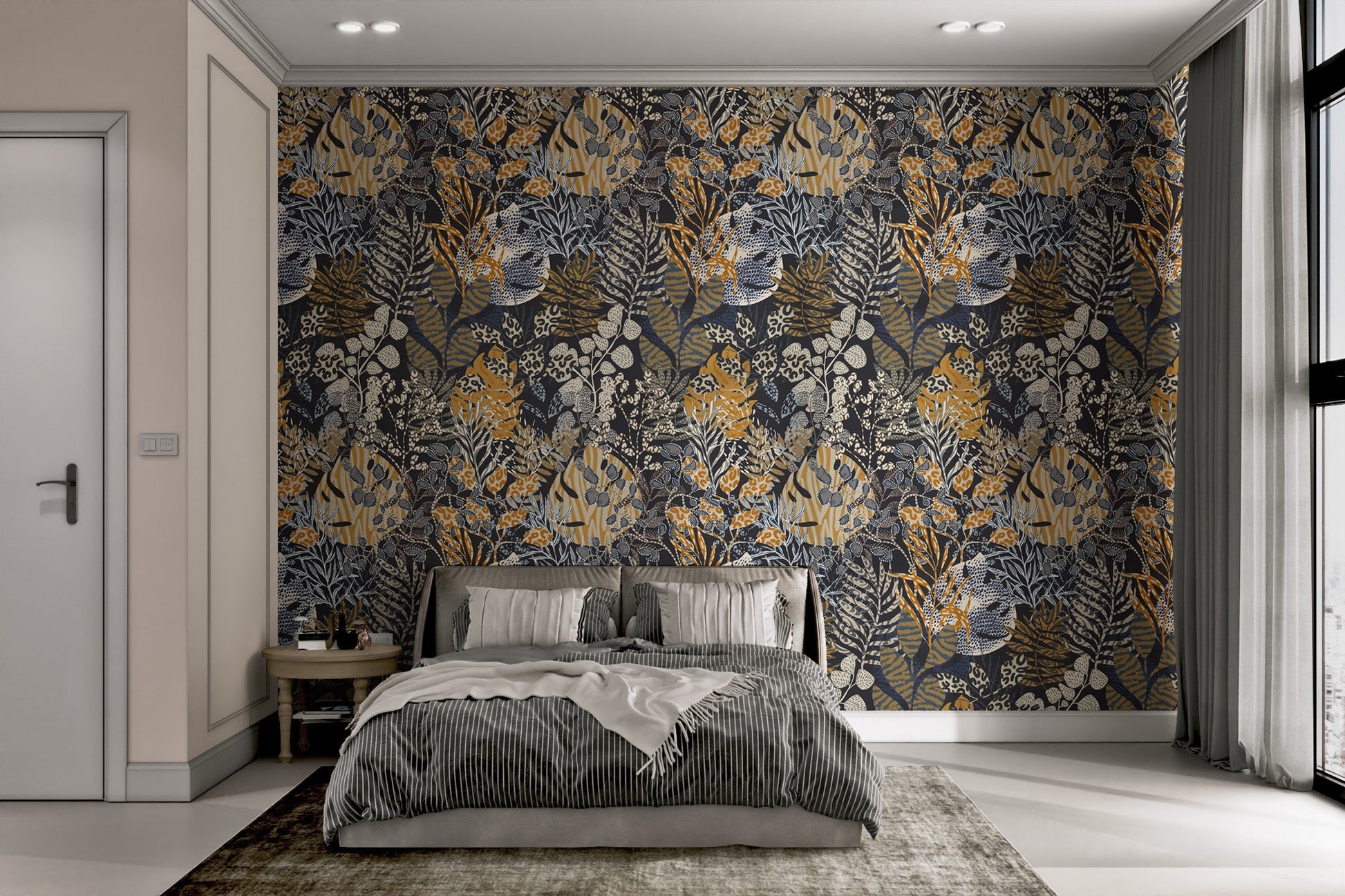 Nature-Inspired Nocturne Botanical Wallpaper Mural
