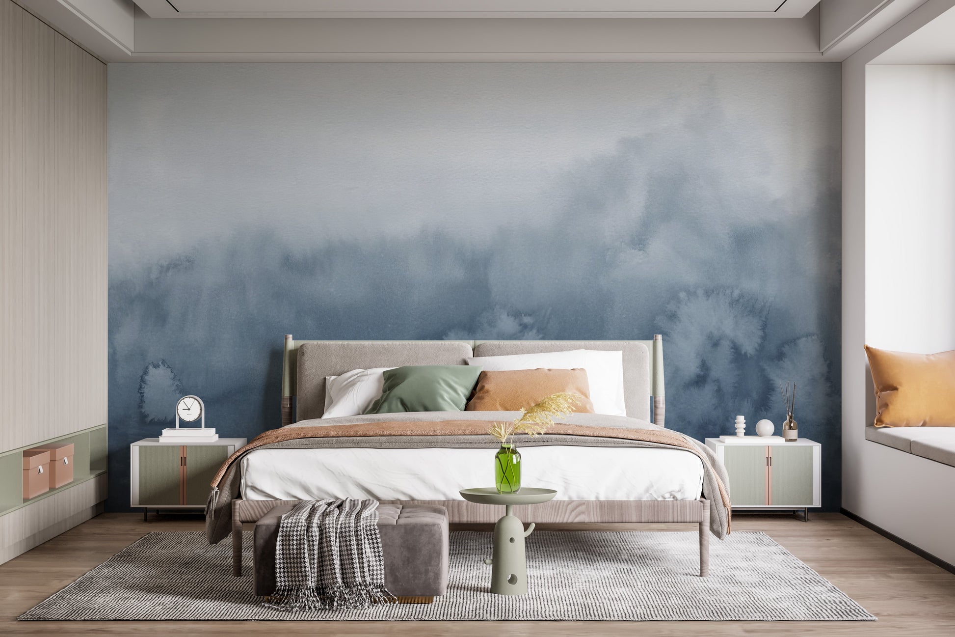 Blue Tone Ombre Wall Mural - Giffywalls