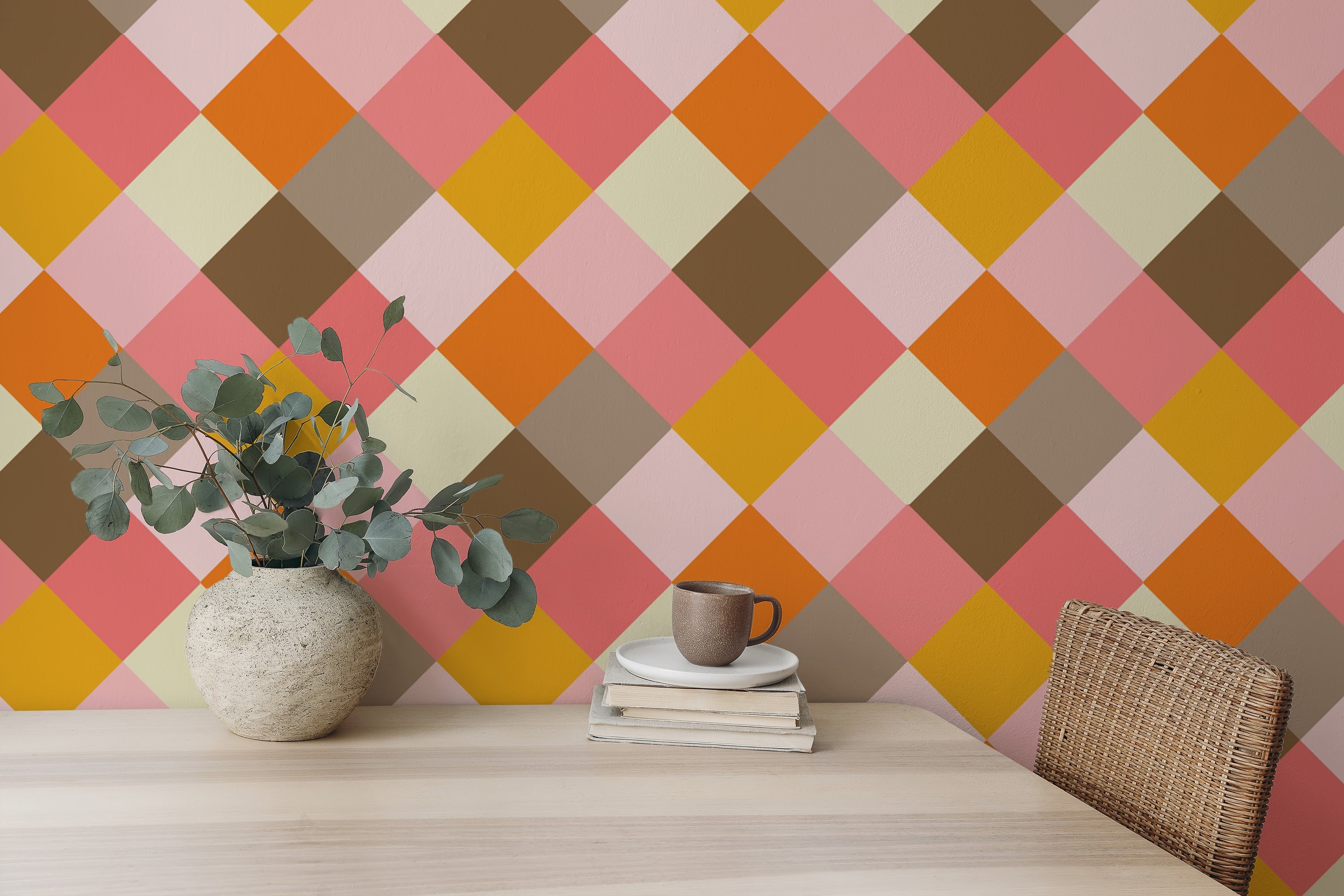 Refresh interiors with Portuguese Tiles Azulejos Cube Wallpaper