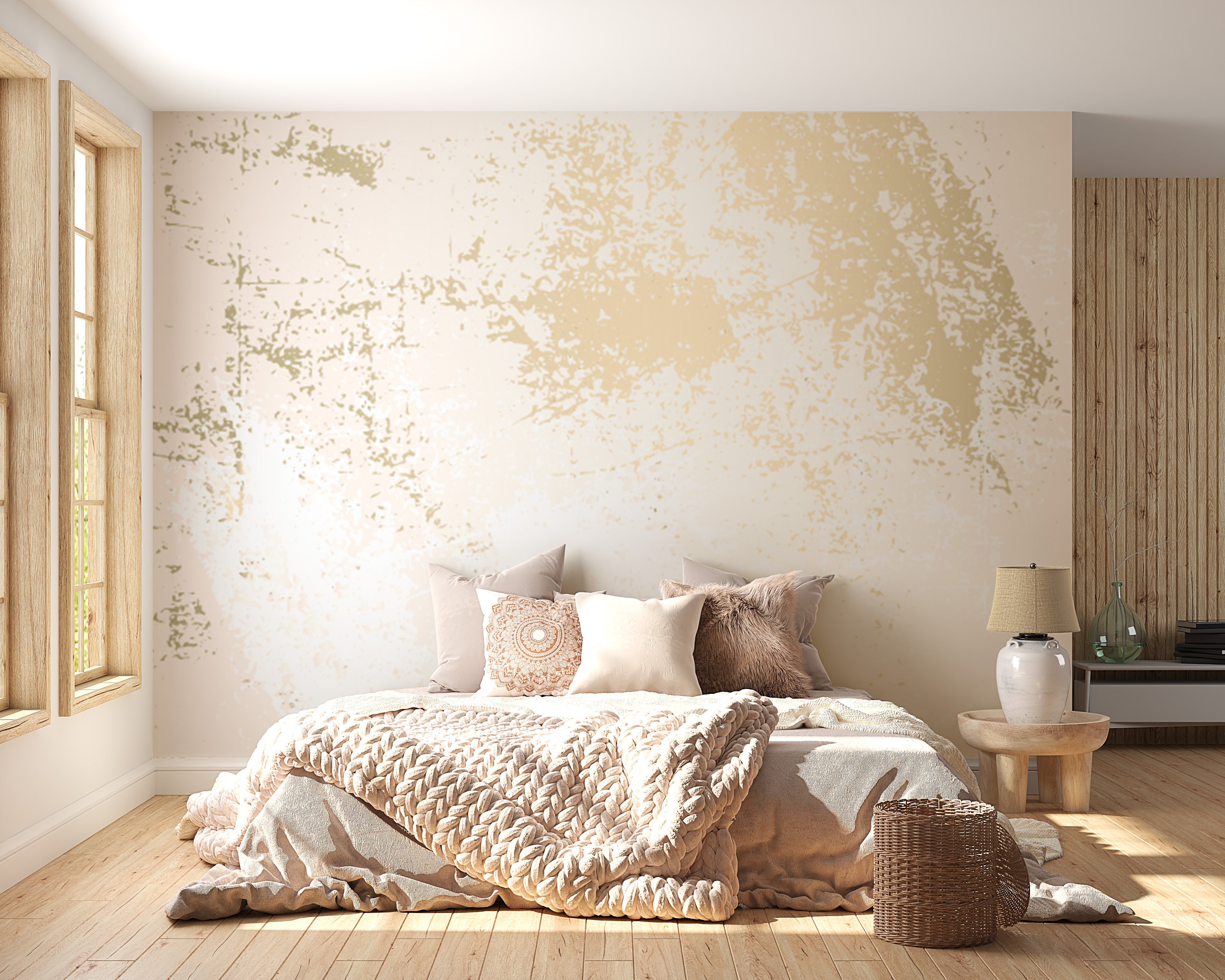 Gold marble wall mural wallpaper for a lavish modern look.
