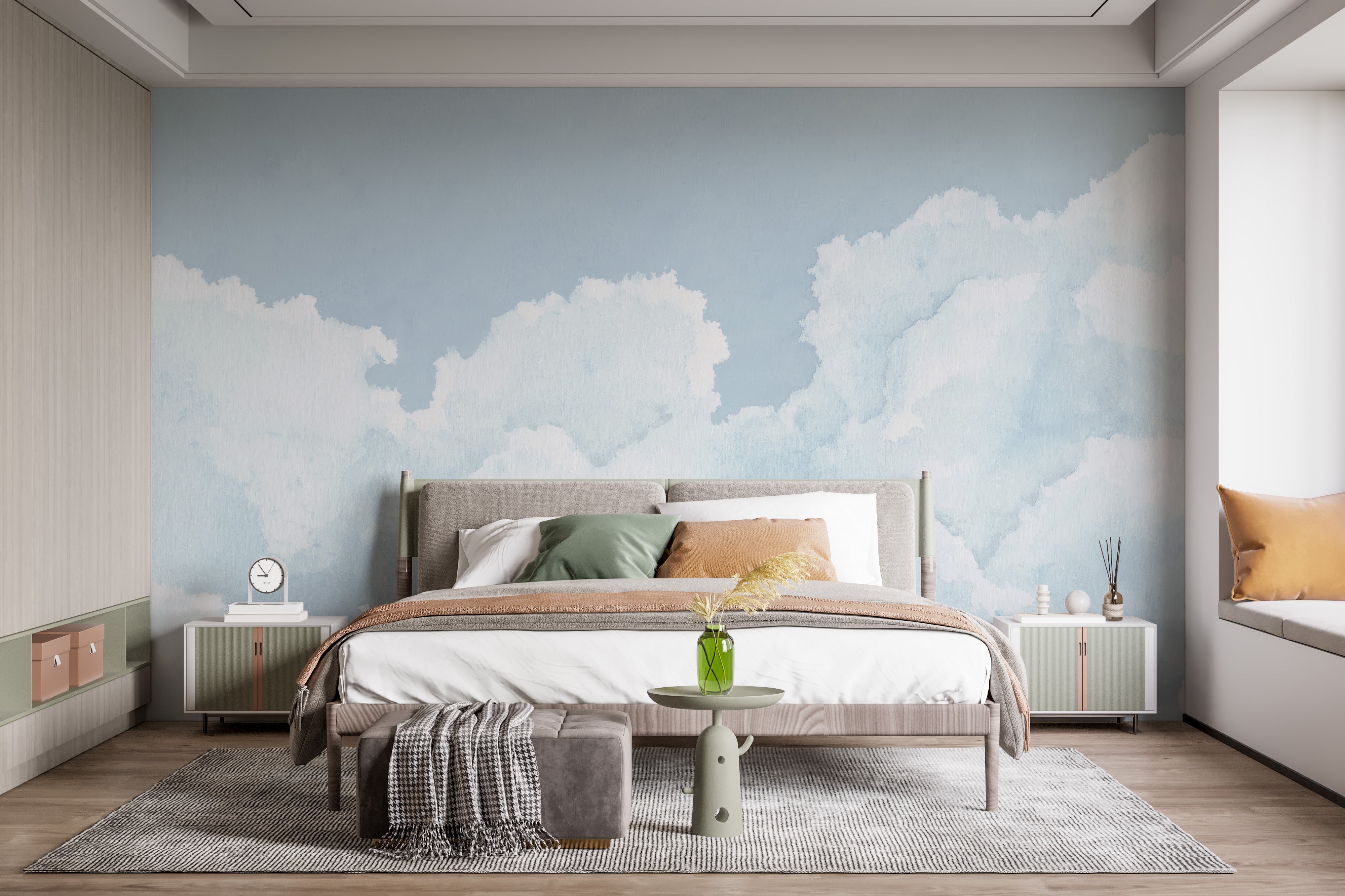 Light Blue Sky Watercolour Wallpaper - Giffywalls