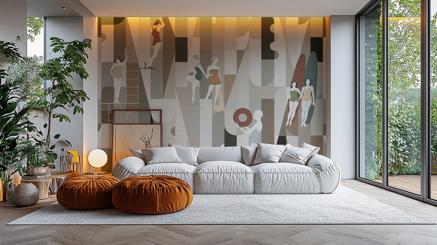 Unique modern mosaic wearables wallpaper mural for rooms