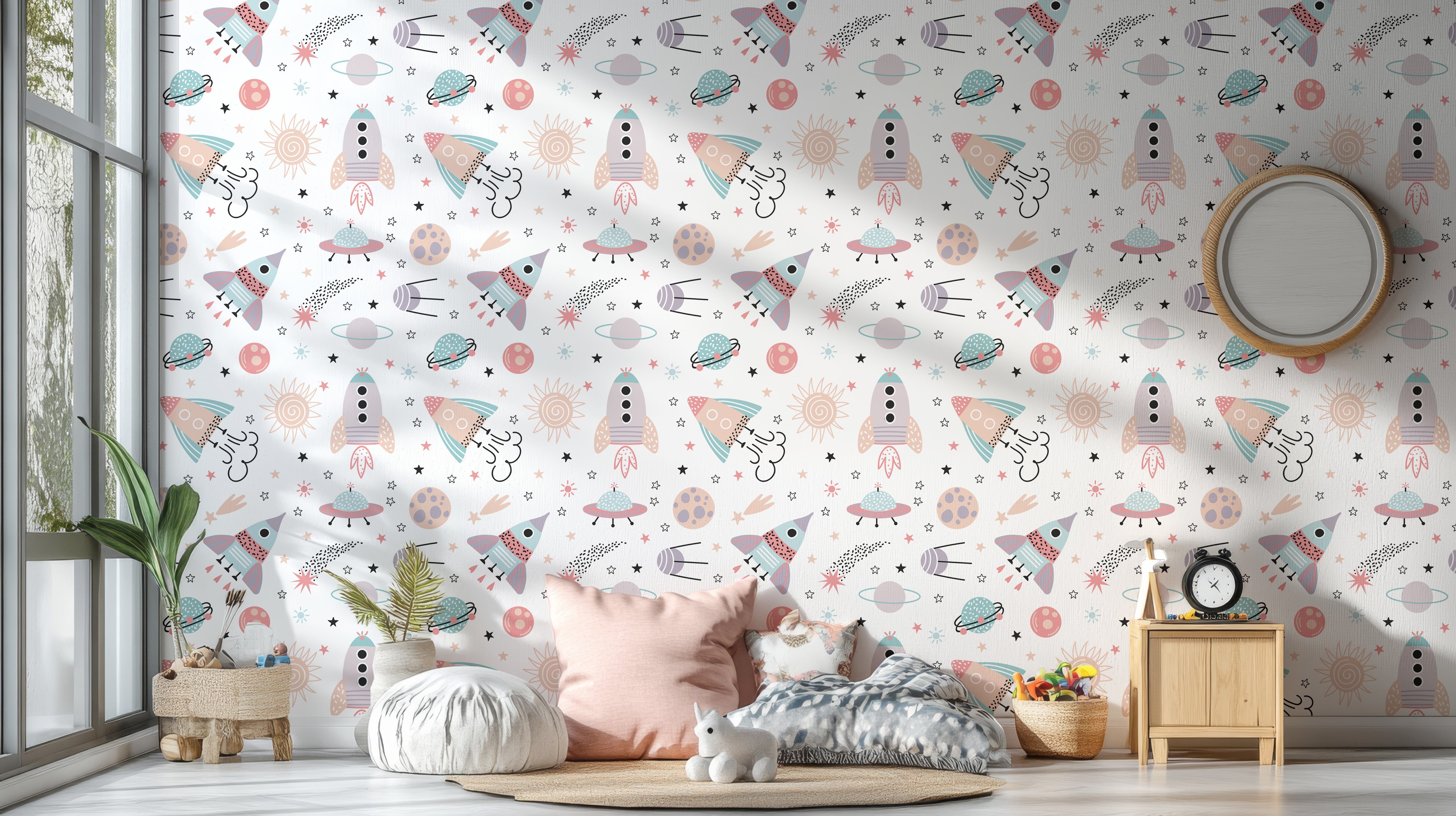 Kids space wallpaper with cosmic vibes
