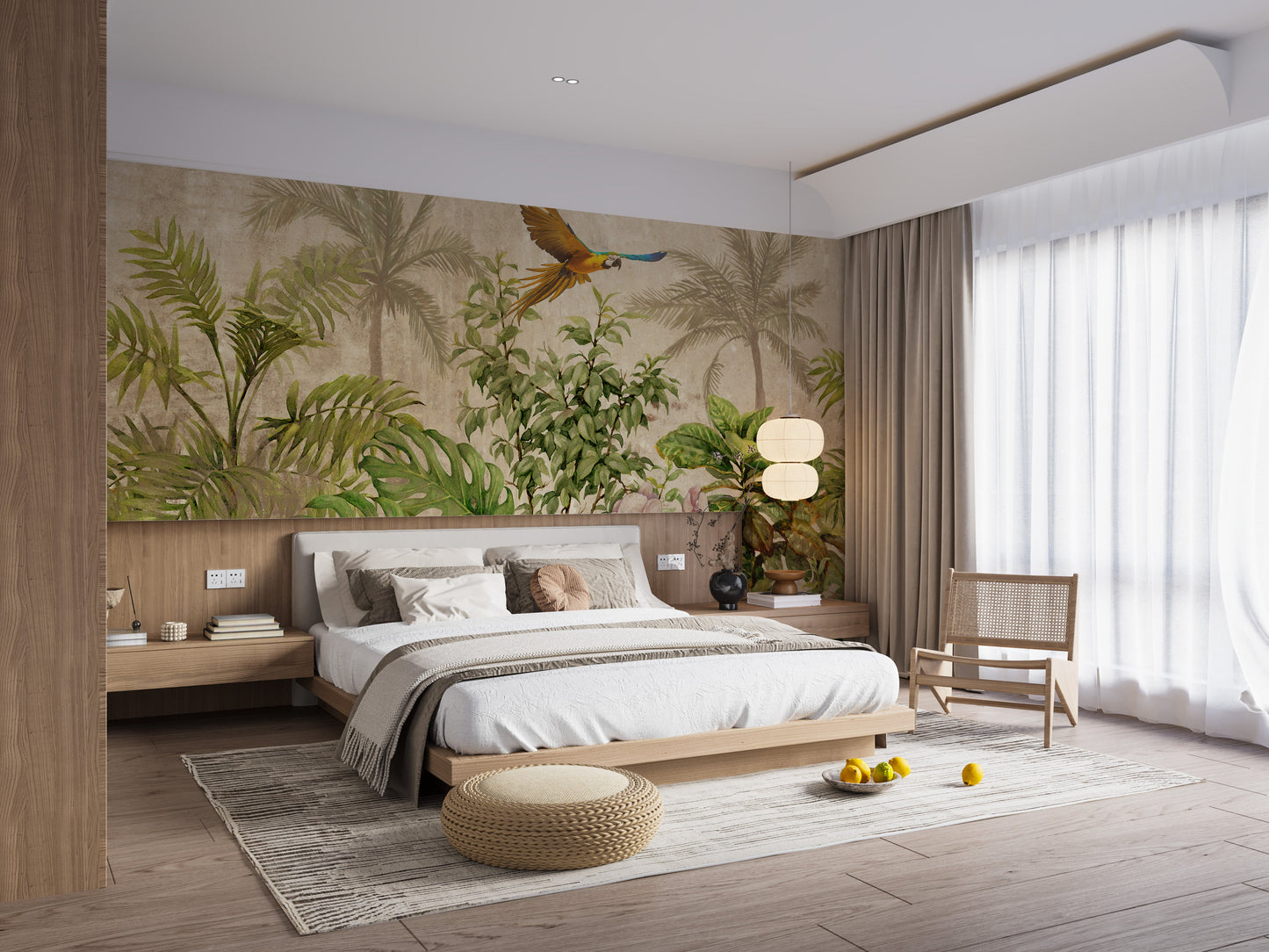 Exotic Feathered Fliers on Tropical Jungle Wallpaper - Giffywalls