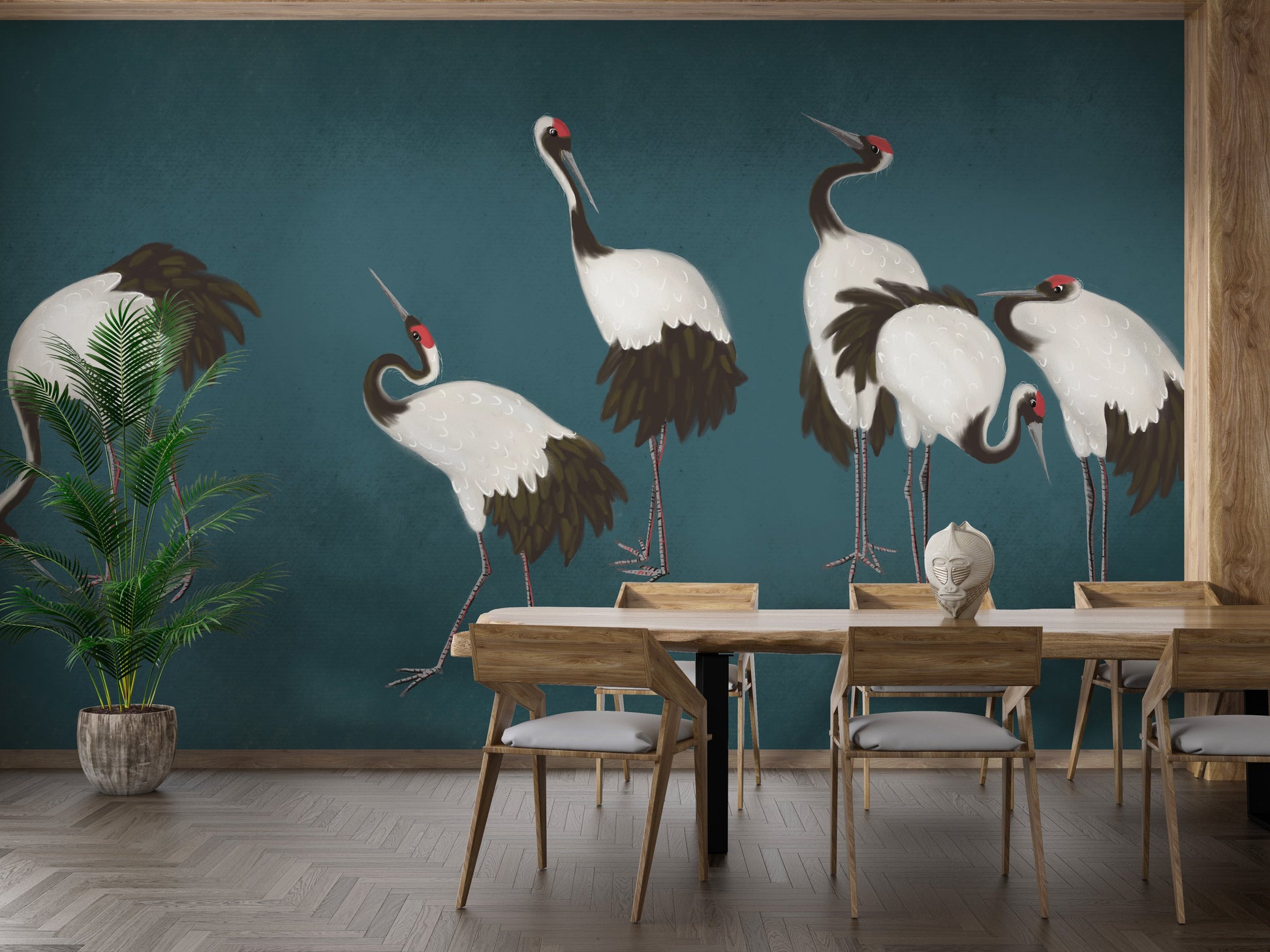 Elegant Crane Wall Mural - Giffywalls