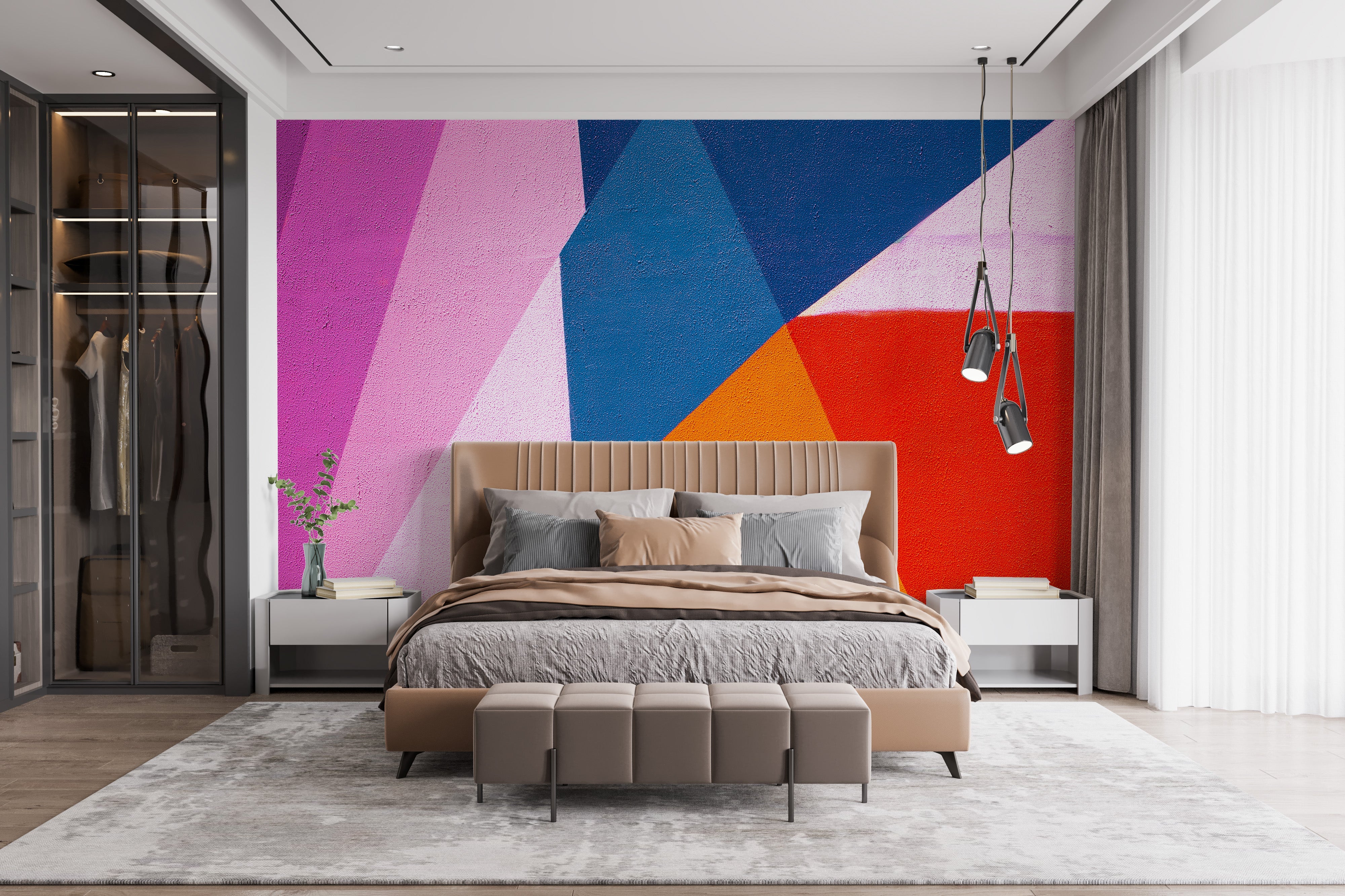 Urban Spectrum Colourful Abstract Wall Mural - Giffywalls