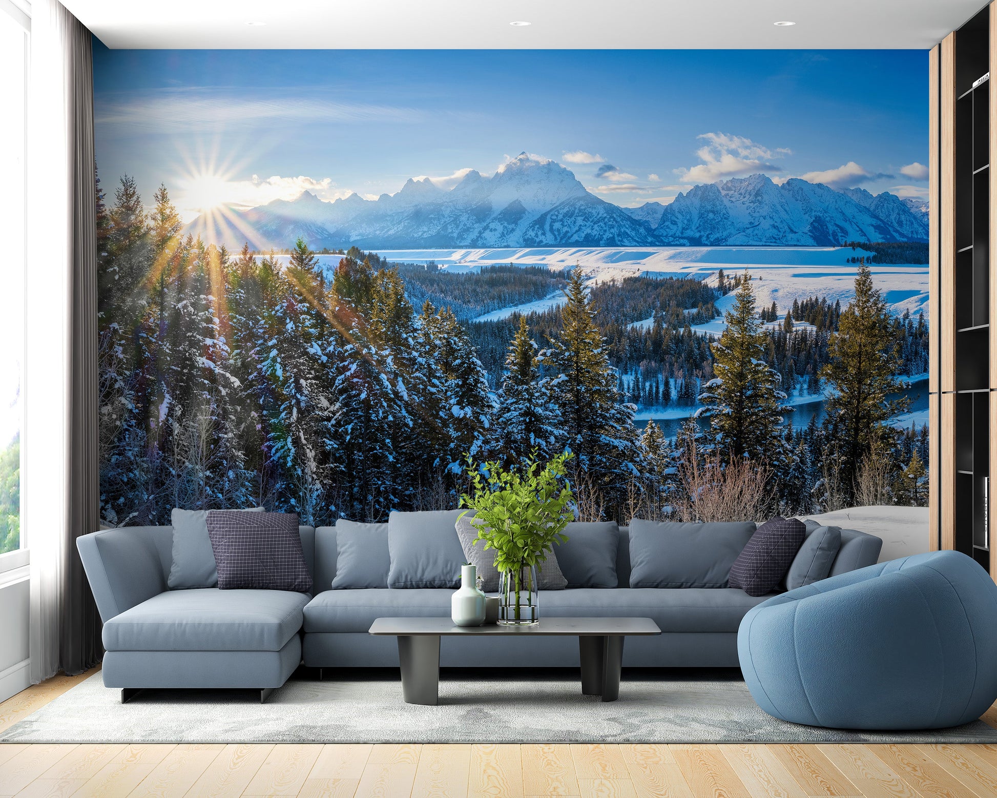 Wyoming Winter Wall Mural - Giffywalls