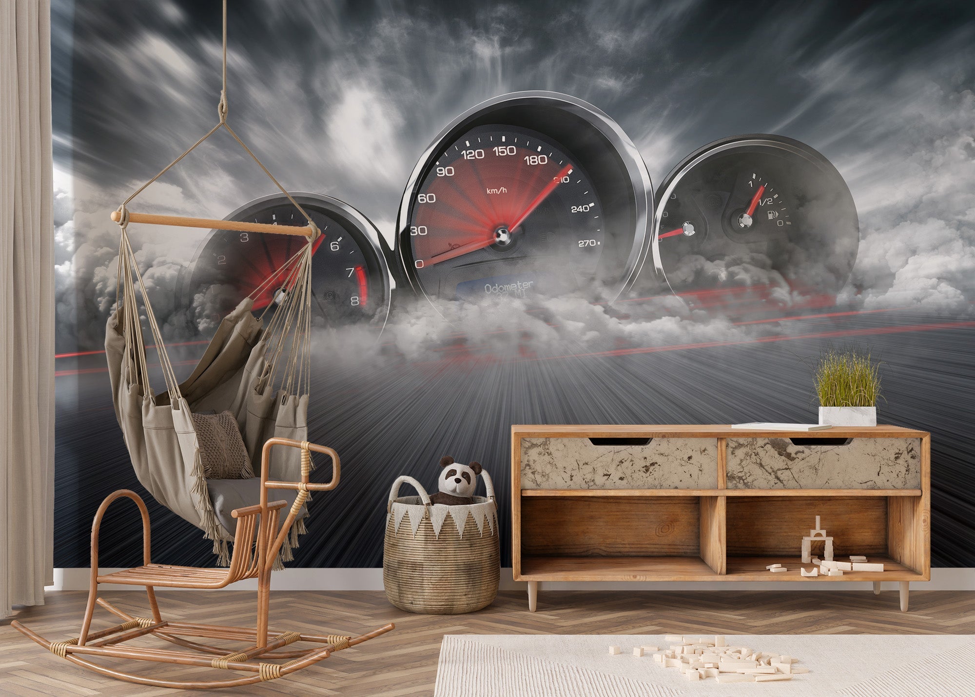 High Speed Car Dashboard Wall Mural - Giffywalls