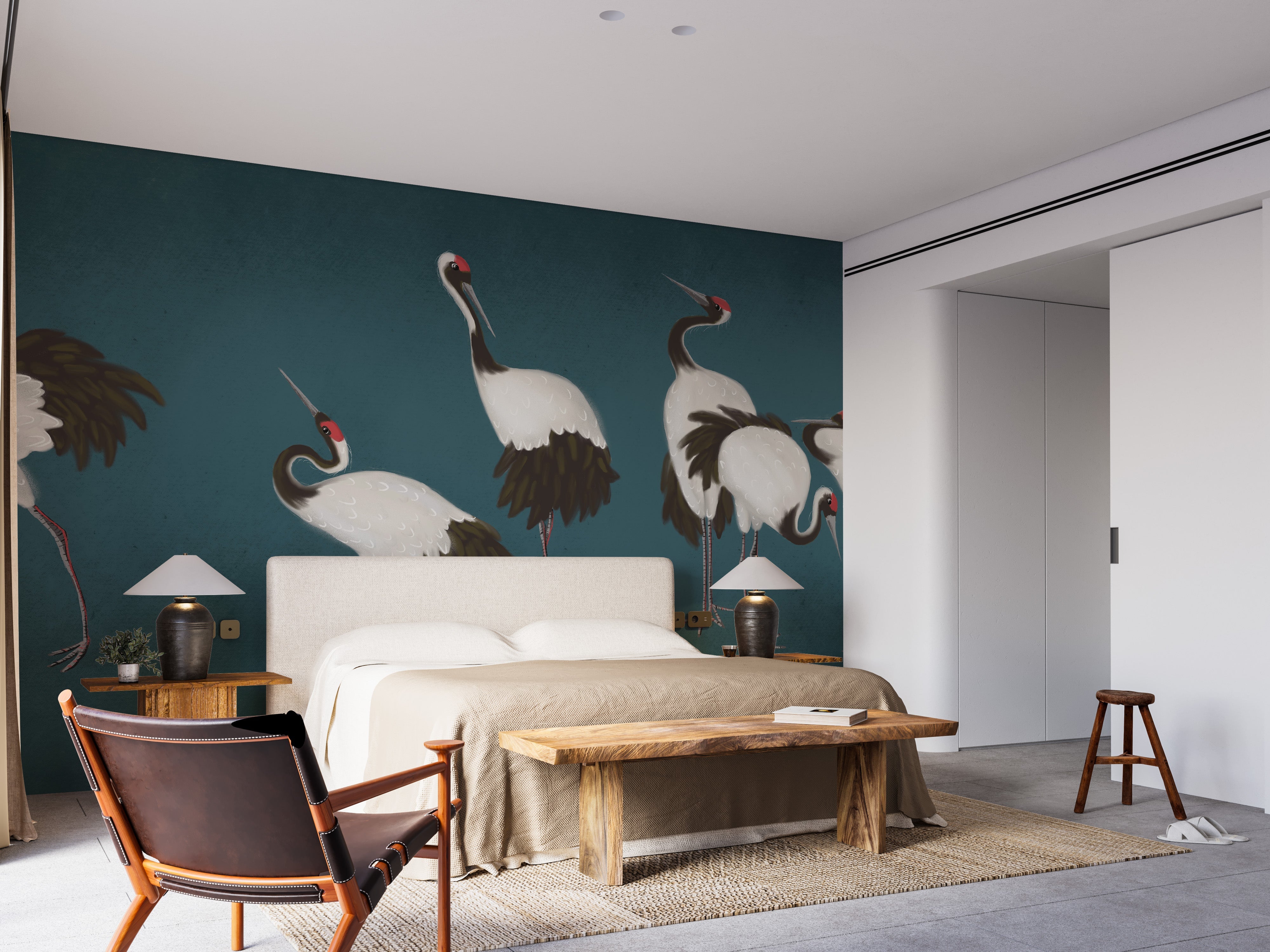 Elegant Crane Wall Mural - Giffywalls