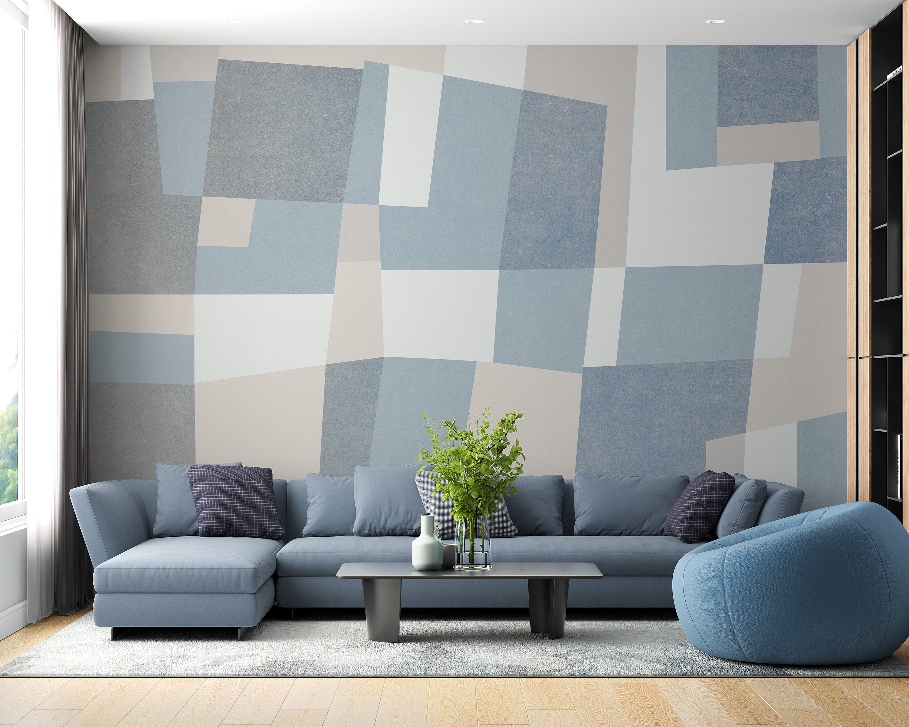 Abstract Cubist Wall Mural - Giffywalls