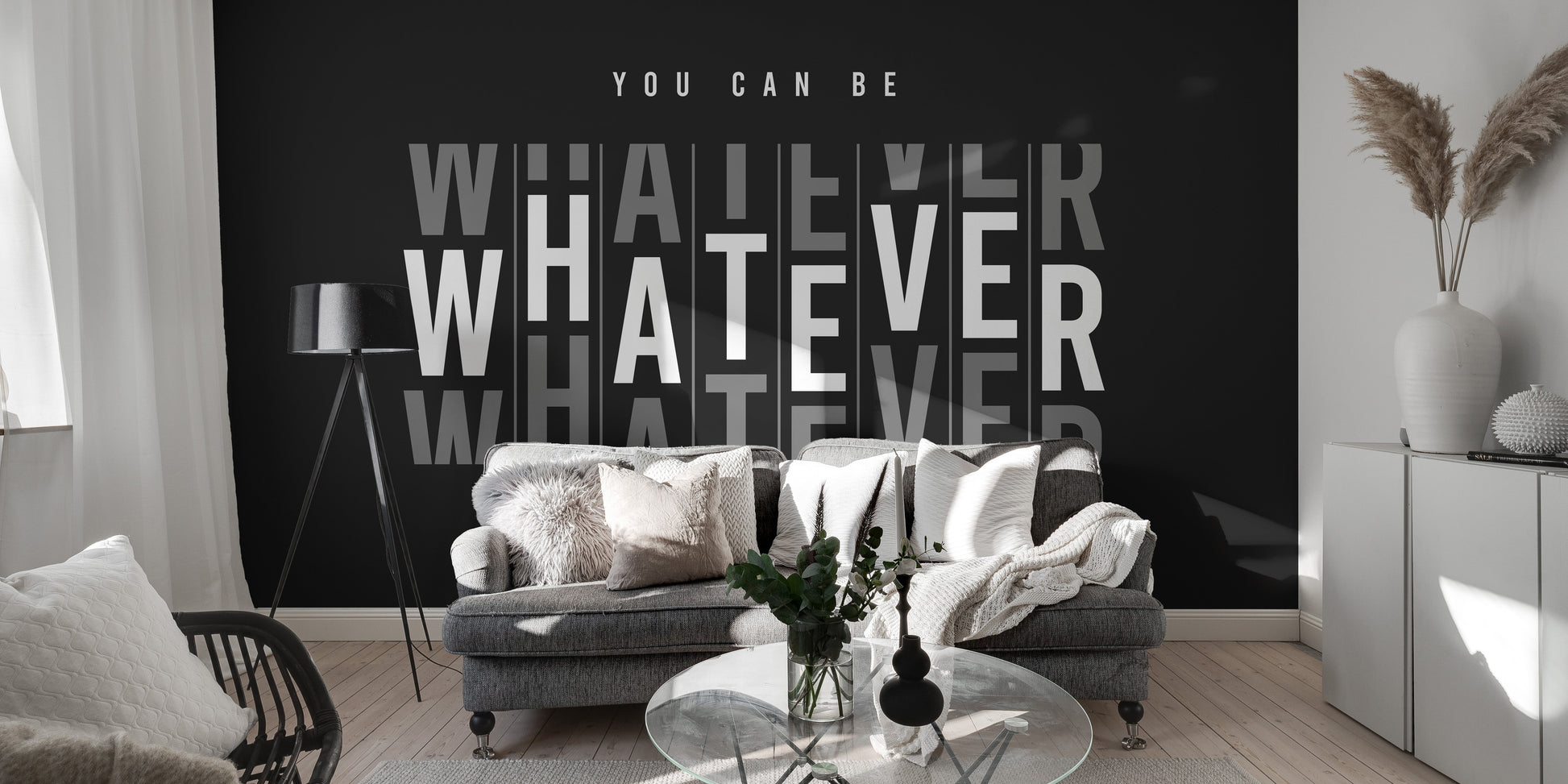 Inspirational message wall mural design
