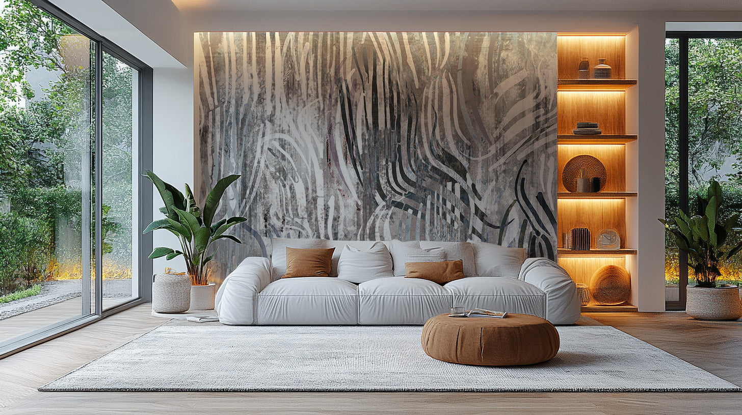 Living room gets an artistic vibe with abstract wall art