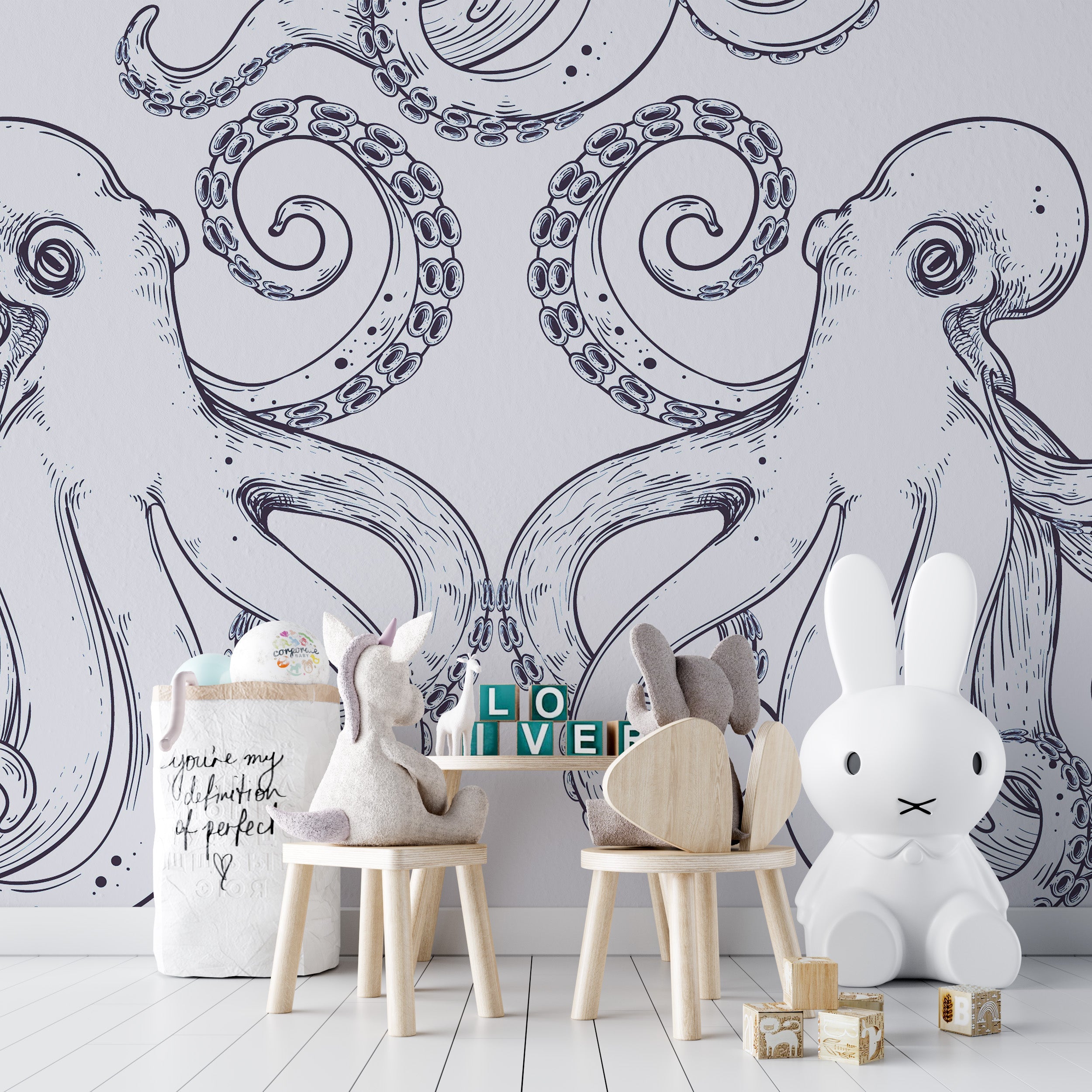 Giant Octopus Wallpaper Mural - Giffywalls