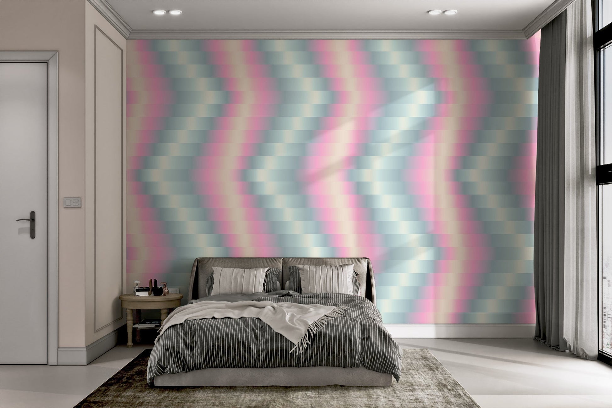 Contemporary Whorls and Waves Wallpaper Mural
