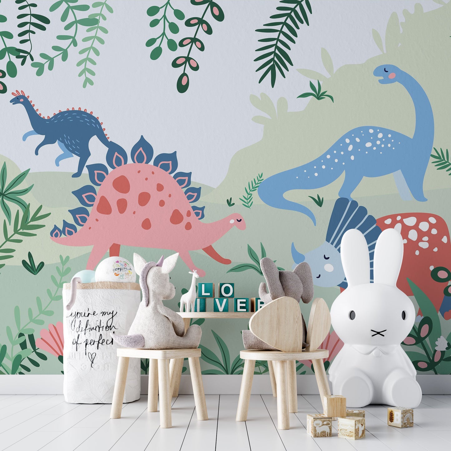 Kids Dinosaur Wallpaper Mural - Giffywalls