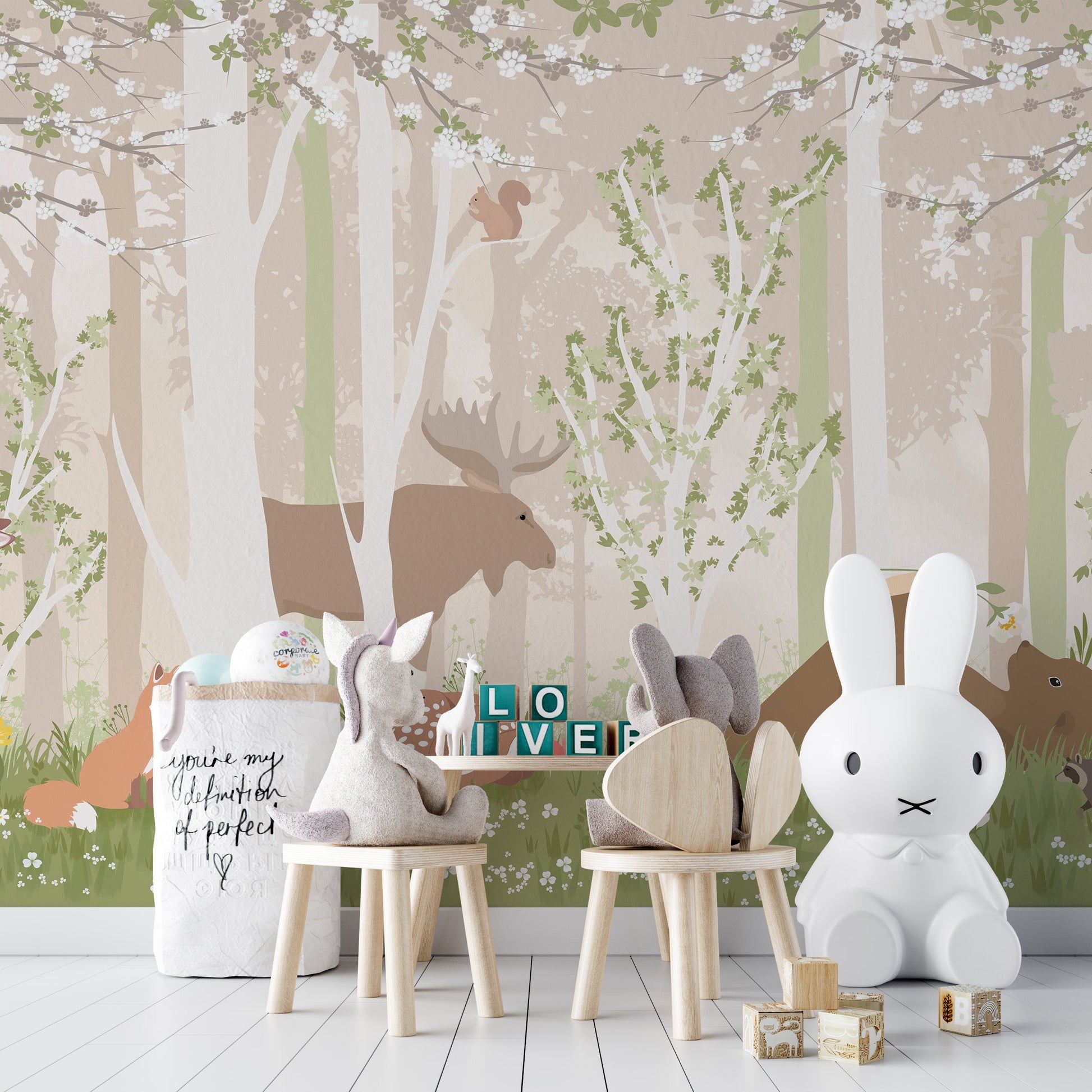 Kids Woodland Friends Wall Mural - Giffywalls