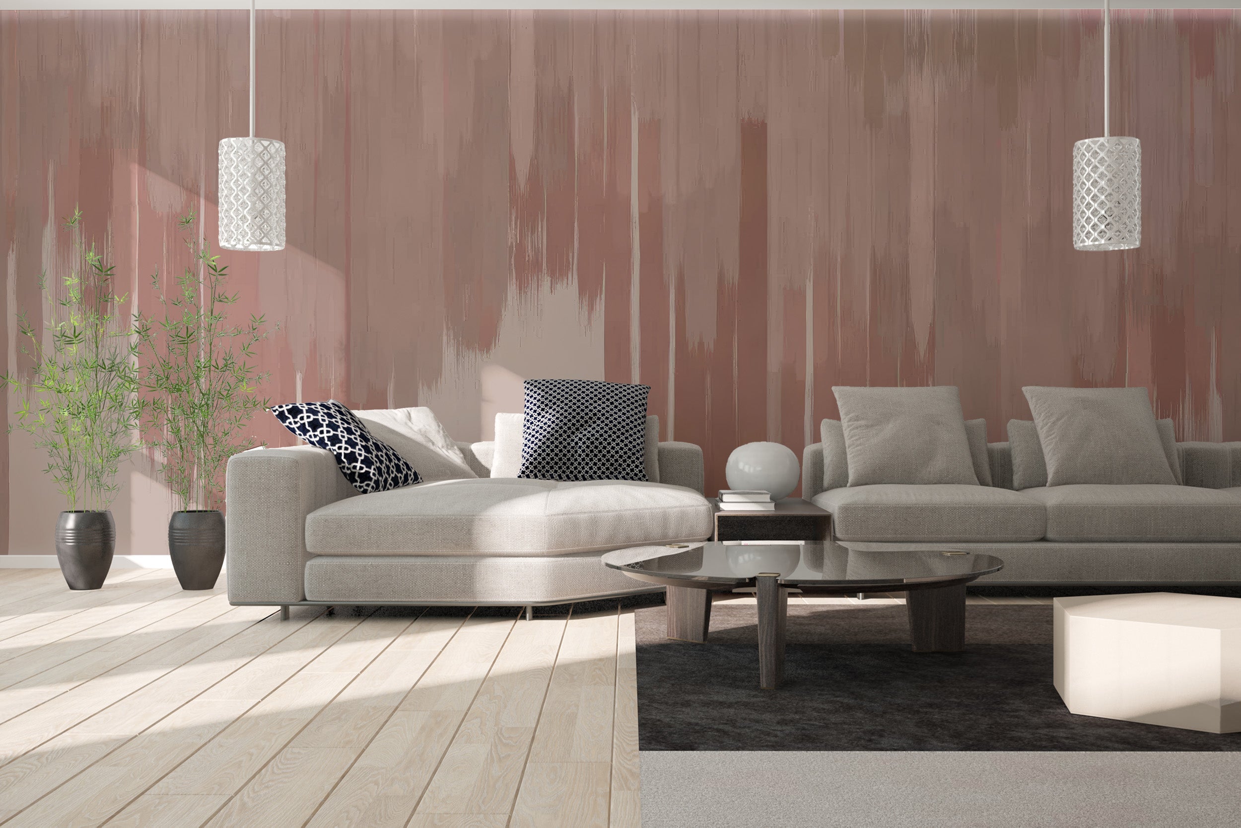 Copper Pink Foliage Wallpaper - Giffywalls